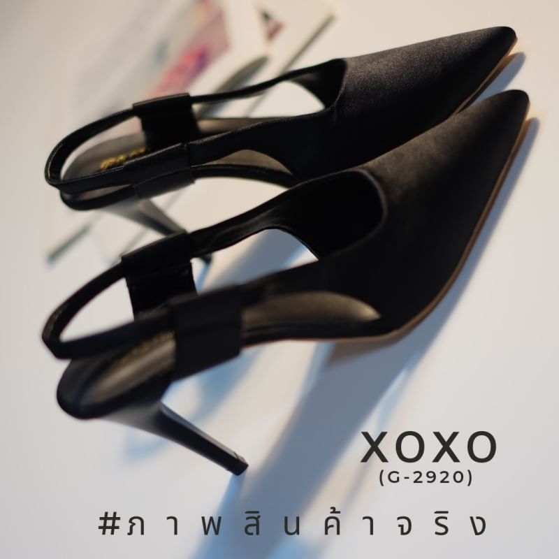 รองเท้างานสวม ส้นเข็ม รัดหลัง สไตล์สาวเปรียว ลุคมั่นใจ ทรงเปิด ด้านหน้าทรงวี ใส่แล้วขาดูเรียวยาวดี วัสดุผ้าซาติน ลายเรียบ ไม่แต่งลวดลาย น้ำหนักเบา สวมใส่ง่าย