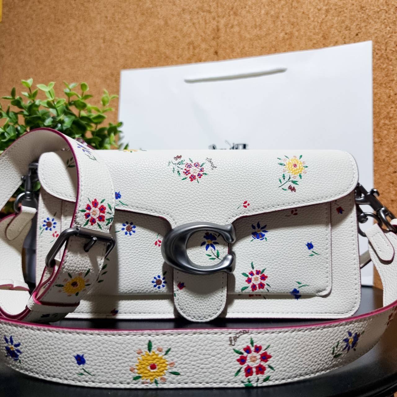 COACH TABBY SHOULDER BAG 26 WITH WILDFLOWER PRINT 630 WITH FLORAL EMBROIDERY 627