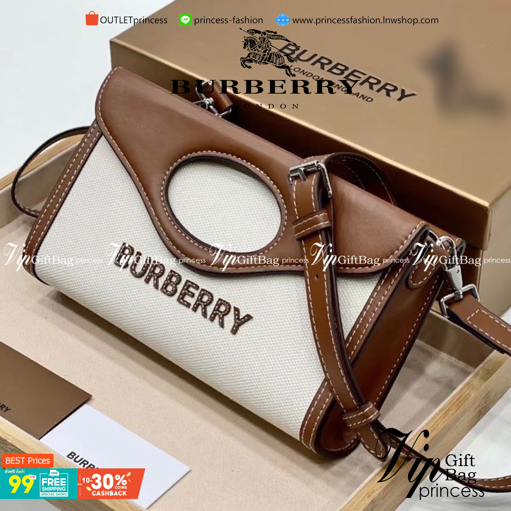 BURBERRY Vintage Canvas and Leather Foldover pocket Bag วัสดุแคนวาสอย่างดีตัดขอบหนัง มาพร้อมสายสะพายยาวถอดออกได้ค่ะ จะถือเป็นคลัชเท่ๆ ก็ได้ สะพายข้างก็คูล Rare items อีกแล้วค่าา เด็ดๆ แบบนี้ห้ามพลาดน้าาา