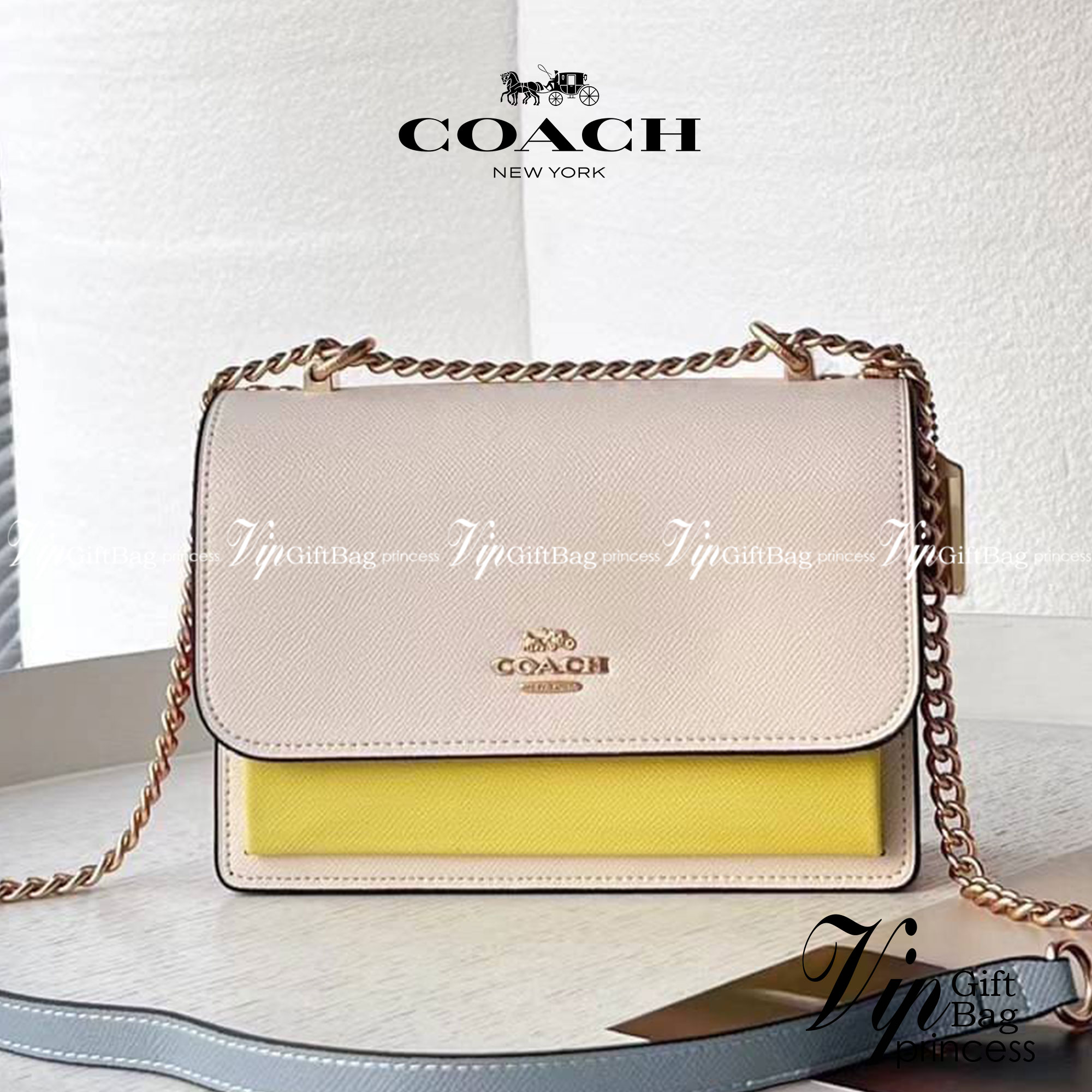 COACH KLARE CROSSBODY IN COLORBLOCK (COACH C8630) GOLD/CHALK MULTI พร้อมส่งที่ไทย