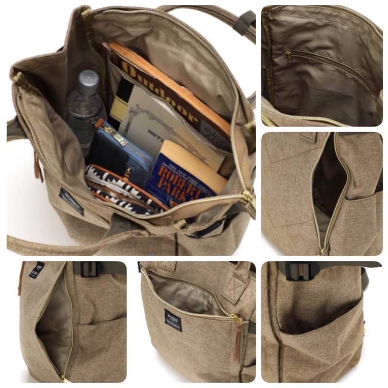 ของแท้ Anello polyester canvas 10 pocket Rucksack คอลเลคชั่นใหม่ล่าสุด!! เป้รุ่นใหม่ชนช้อป ดีไซน์เก๋ เป็นได้ทั้งสไตล์toteโดยการเก็บสายสะพายเป้เข้าช่องซิปที่ด้านหลัง และเป็นสไตล์เป้rucksackได้ มีช่องเล็กช่องน้อยรอบตัวกระเป๋า เปิดปิดด้วยซิปเดียวด้านบน ตัวกร