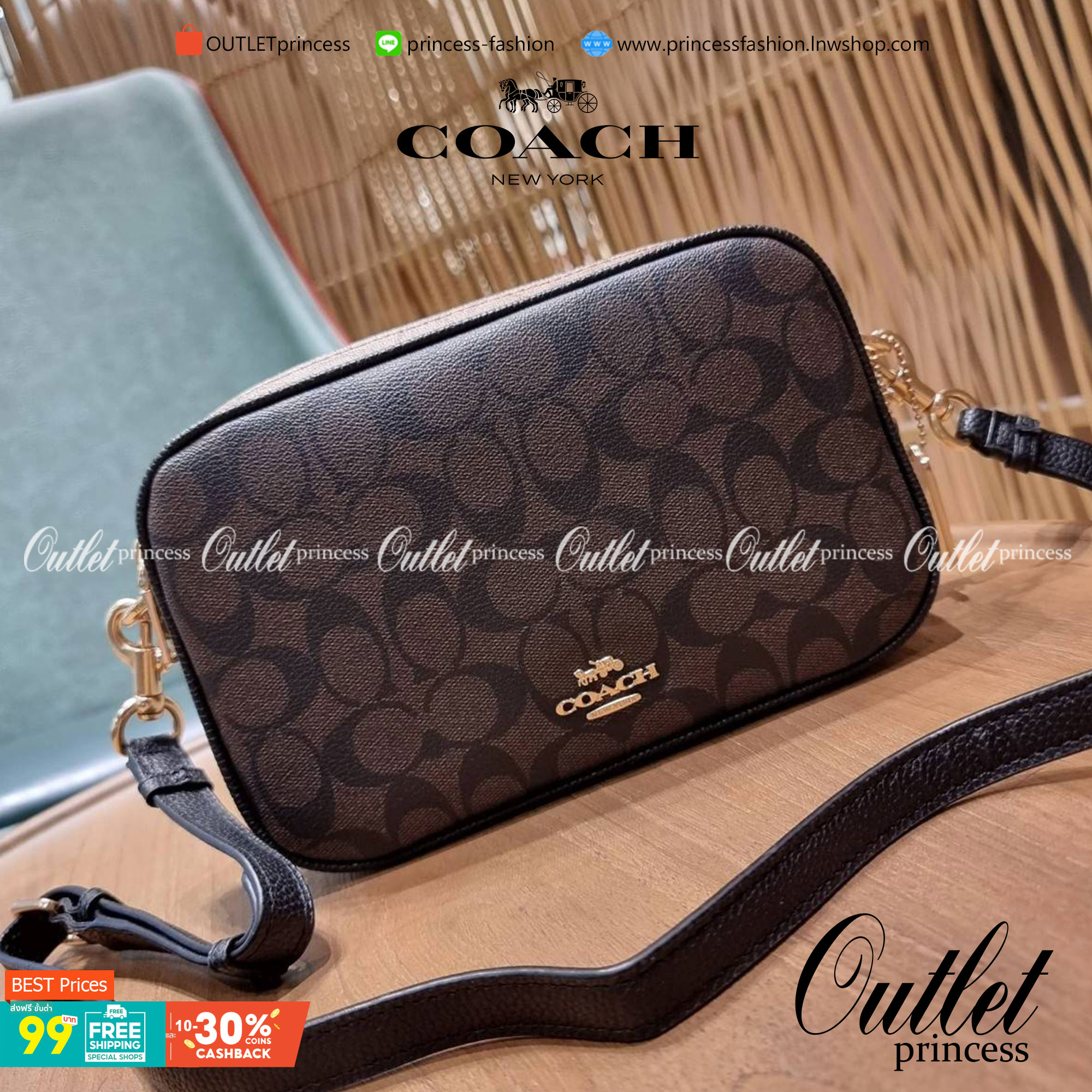 ใครที่รออยู่ห้ามพลาดเลยจร้าา! COACH JES CROSSBODY IN BLOCKED SIGNATURE CANVAS ((1767)) พร้อมส่งอีกครั้ง สินค้าขายดี กระเป๋าสะพายครอสบอดี้ร์หรือสะพายข้างได้ หนังแท้อย่างดีค่ะ 🔺สีหนังของรุ่นนี้ผสมกันได้ลงตัวดูดีมากๆทีเดียวค่ะ กระเป๋าแบบ2ช่องซิป ภายใ