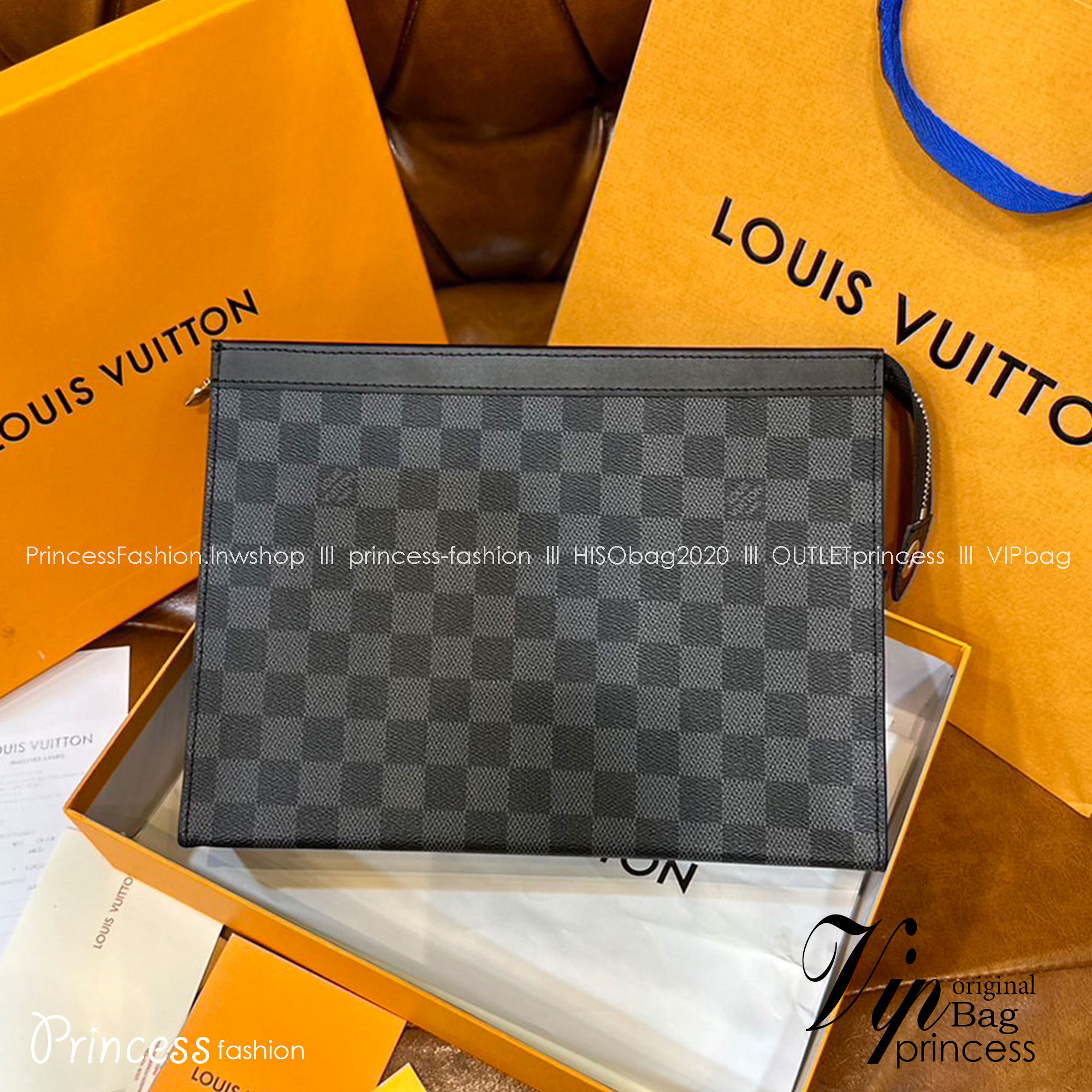 LV Pochette Voyage MM / LV Clutch กระเป๋าถือทรงคลัช ทรงพอช เกรดออริ สลับแท้ 1:1 ใช้ต่างประเทศได้ ใช้ได้ทั้งชายหญิง