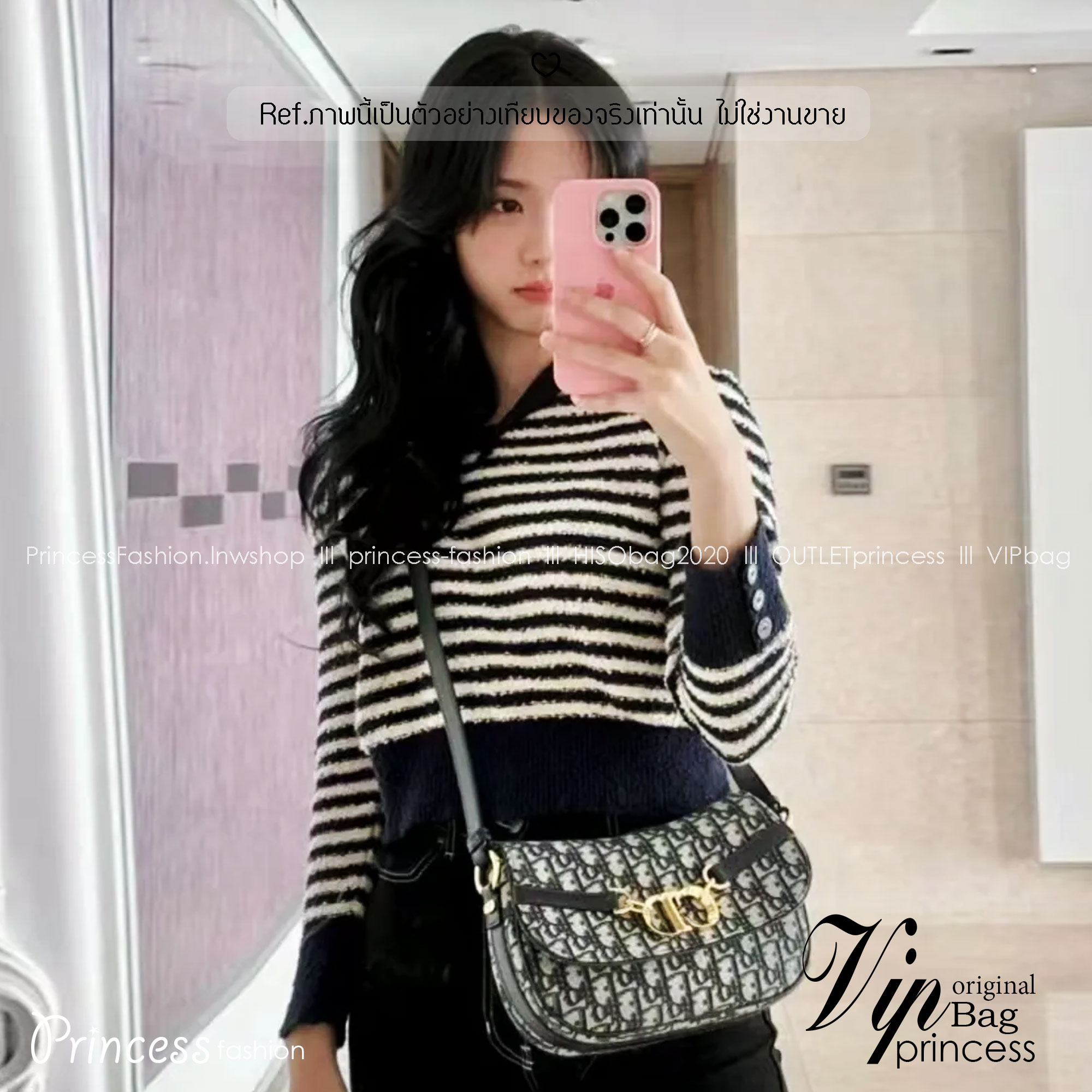 DIOR Small CD Besace Bag / Leather / Oblique Jacquard กระเป๋าสะพายดีไซส์ย้อนยุค โดดเด่นด้วยรูปลักษณ์ร่วมสมัย สง่างามเหนือกาลเวลา เกรดไฮเอน 1:1