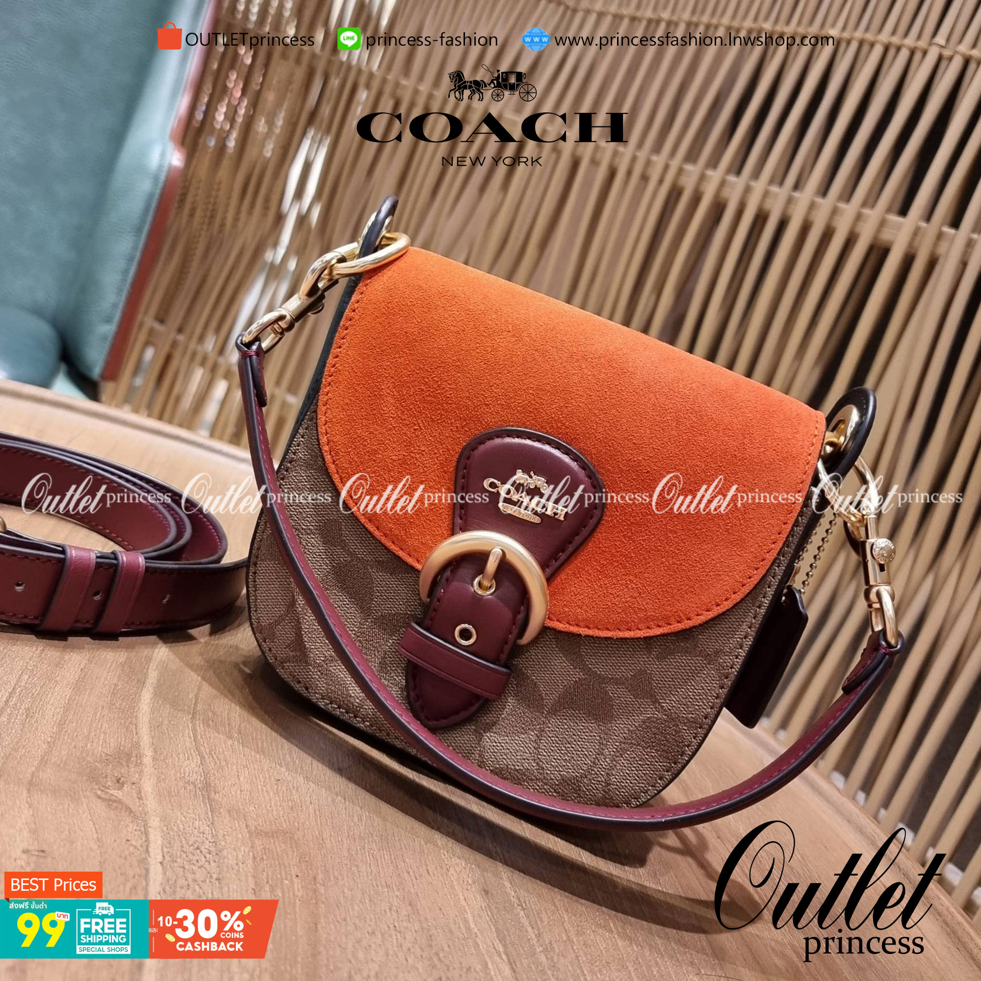 COACH C5691 KLEO SHOULDER BAG 17 IN SIGNATURE CANVAS ใหม่สุด!! สวยหรูไม่มีใครเกิน!! กระเป๋าสะพายสวยครบสูตร แค่เห็นก็ปิ๊ง!!วัสดุหนังแคนวาสสลับหนังแท้ ลงตัวที่หนึ่ง เปิด-ปิดด้วยสายคาดแม่เหล็กในตัว โดดเด่นมากๆ ภายในเป็นช่องโล่ง มีสายสะพายมาให้ถึง 2 แบบ สายคล