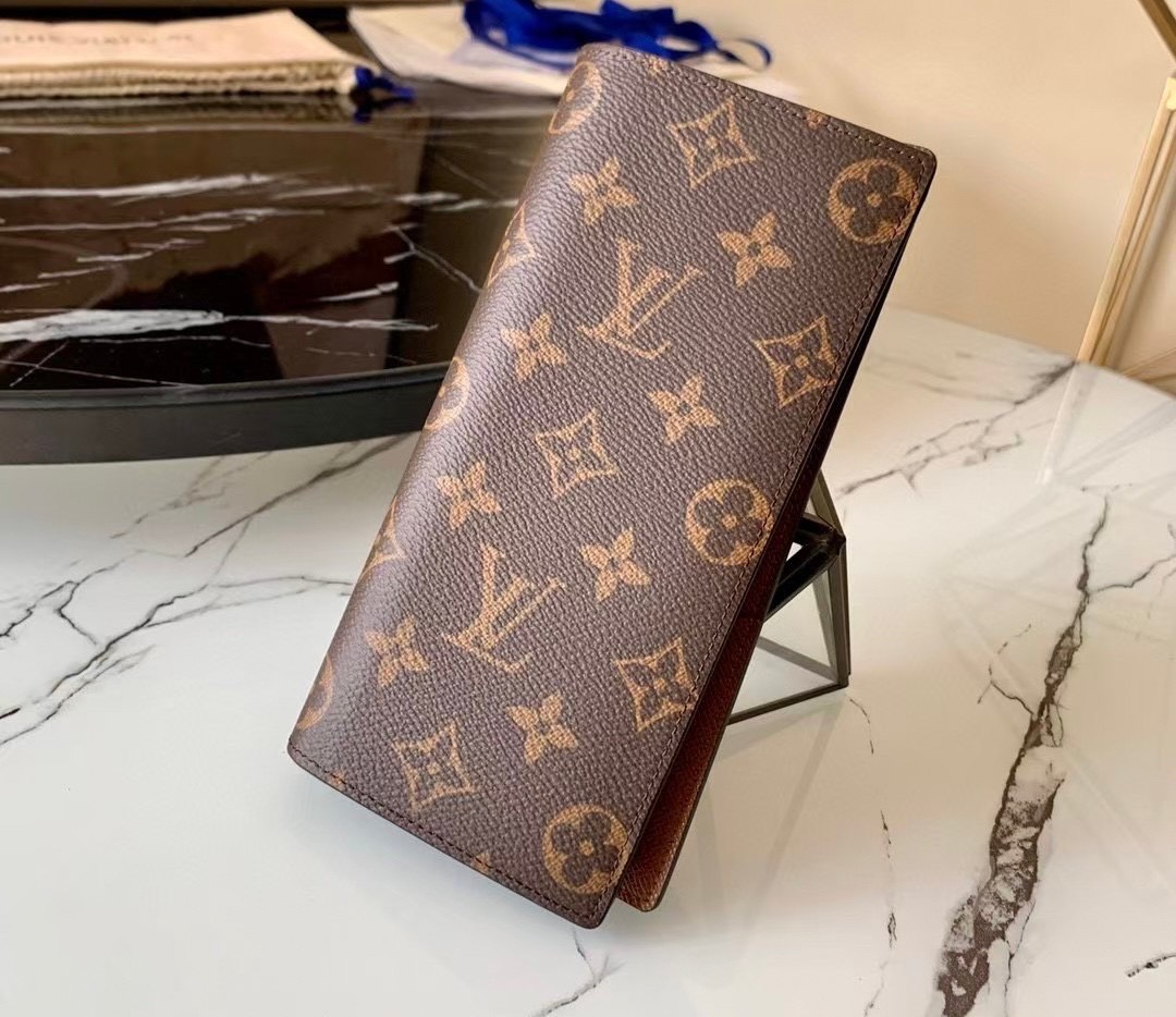 LV Brazza wallet monogram กระเป๋าสตางค์ใบยาว หนังแท้ เกรดท็อปออริ เกรดดีสุด 1:1 ใช้งานต่างประเทศได้