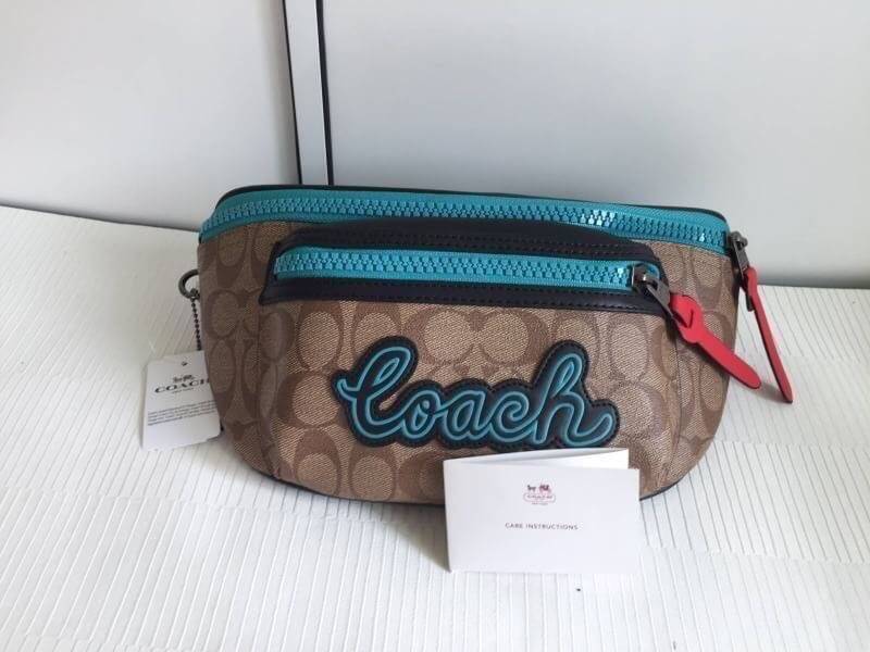 COACH F72931 TERRAIN BELT BAG IN SIGNATURE CANVAS กระเป๋าคาดอกสุดเท่ ขนาดพอเหมาะ ใช้แล้วเท่สุดๆไปเลย ภายในกว้าง เปิดปิดด้วยซิป