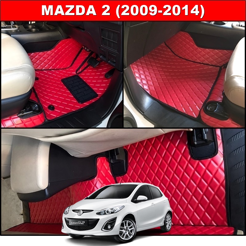 พรมปูพื้นรถยนต์ MAZDA 2 ปี2009-14 ลายDIAMOND ยางปูพื้นรถยนต์EVA เต็มคัน