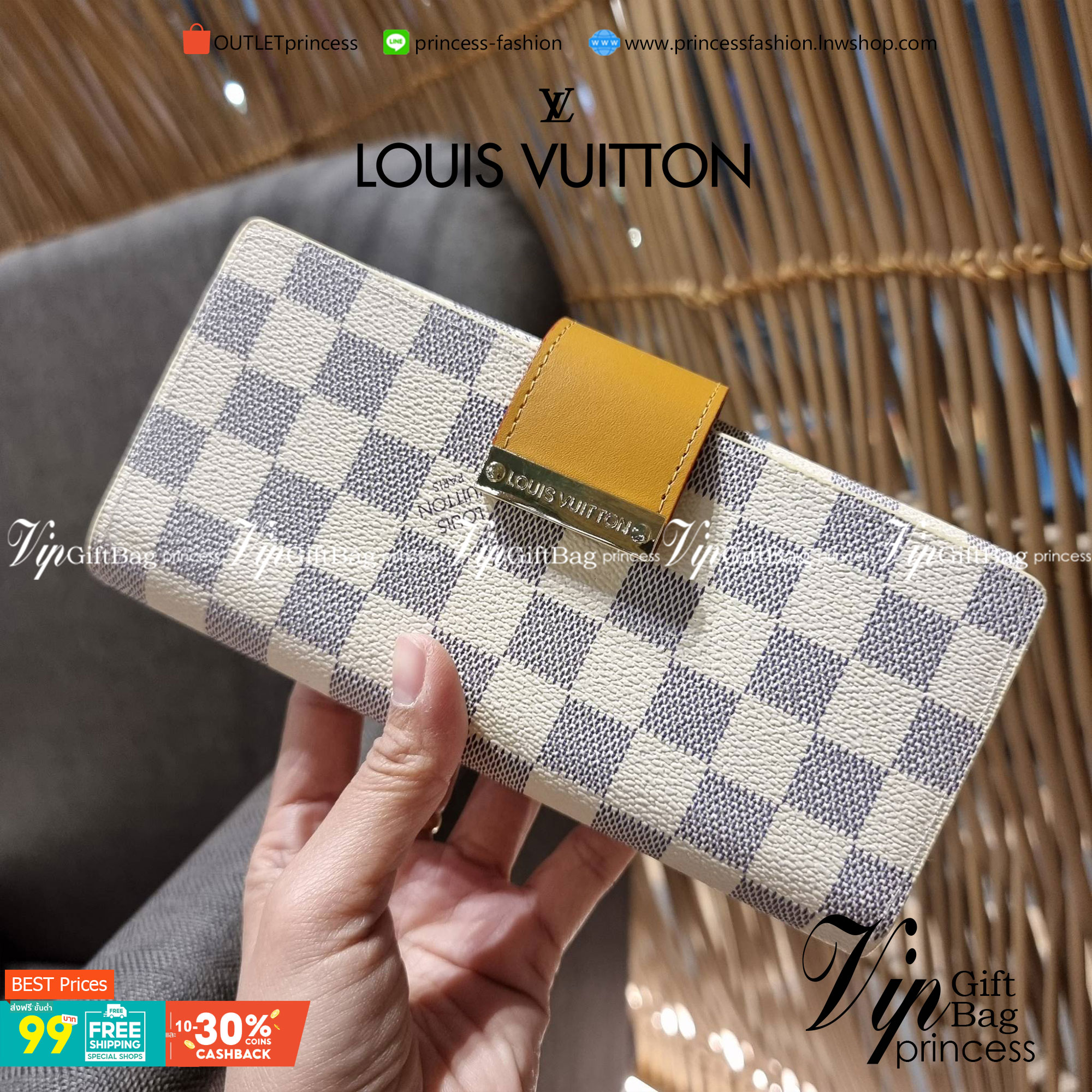 VIP 】ได้เวลาเปลี่ยนกระเป๋าสตางค์รับทรัพย์กันแล้ว!! LV vip wallet กระเป๋าสตางค์พรีเมี่ยมกิ๊ฟ เป็นไอเท็มหายาก ที่สาวๆต้องว้าว!! ใบยาวขนาดกำลังเหมาะมือ ถือแล้วขับผิวทุกสี วัสดุหนังแคนวาส ทนทาน เปิด-ปิดด้วยกระดุม ภายในมีช่องใส่บัตรเยอะมาก แบ่งสัดส่วนสวย ใส่ธน