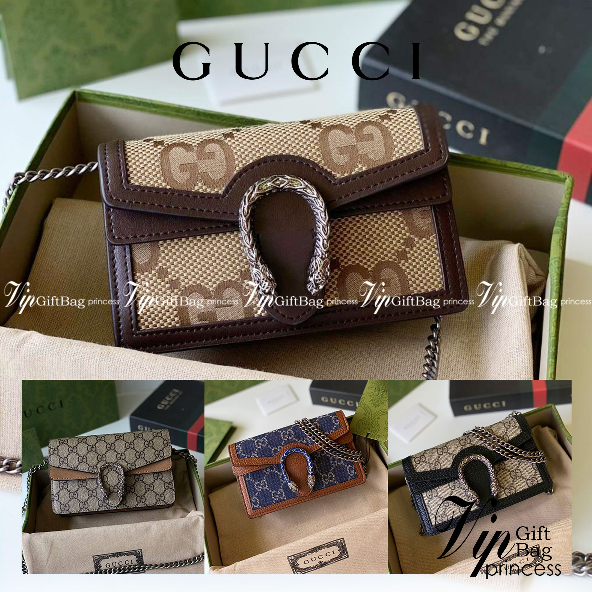 หนังแท้ GUCCI Dionysus mini bag / GG Shoulder bag / GG Denim Dionysus พร้อมส่งที่ไทย กระเป๋าสะพายข้างหนังแท้ เกรดหนังคุณภาพดียิ่งใช้หนังยิ่งสวย โทนสีน่าใช้มากก มาในดีไซน์คลาสสิคเรียบหรูเข้ากับทุกลุ๊คแบบไม่มีเอ้าท์ พร้อมส่งที่ไทย ภาพสินค้าถ่ายจากงานขายจริง