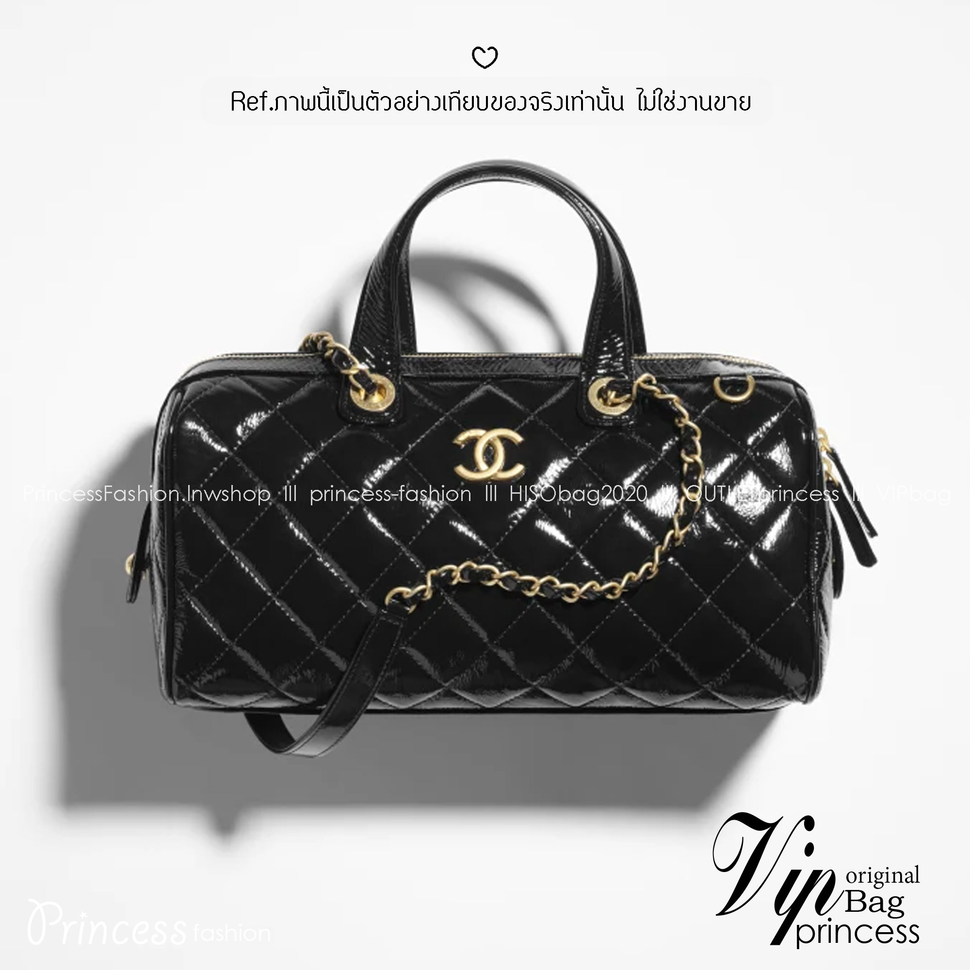 ORI หนังแท้ | Chanel Large Bowling Bag Crumpled Leather / Chanel Keepall Bag กระเป๋าถือ กระเป๋าสะพายรุ่นใหม่ล่าสุด ดีไซน์หนังยับเงา ในคอลเลกชัน Métiers d’art ปี 2024/25