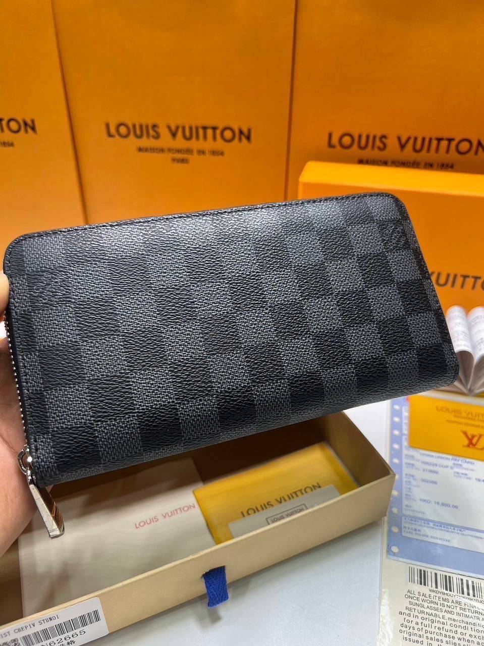 ORI หนังแท้ | LV Zippy Horizontal Monogram Shadow / LV LongWallet กระเป๋าสตางค์ใบยาว กระเป๋าสตางค์ซิปรอบ