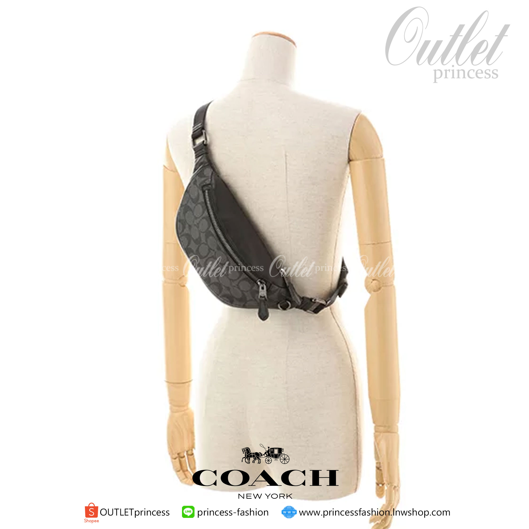 Coach F84711 Warren Mini Belt Bag In Signature Canvas กระเป๋าคาดอก คาดเอว ขนาดกำลังดี ใช้งานง่าย ใช้ได้ทั้งหญิงและชาย