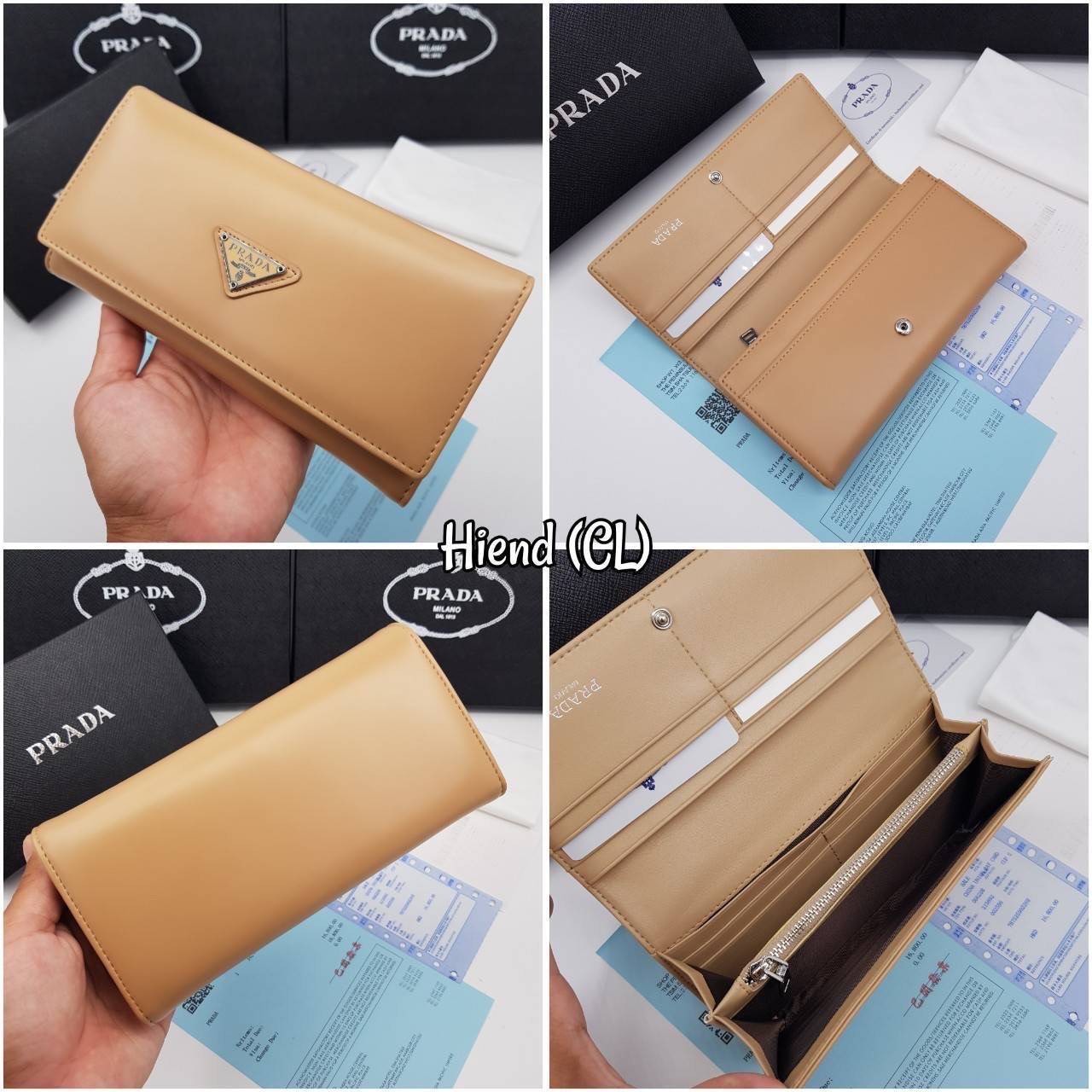 หนังแท้ Prada Long Wallet / Prada Wallet กระเป๋าสตางค์ใบยาว ใช้งานง่าย สวยหรู งานหนังแท้ทั้งใบ ภาพสินค้าถ่ายจากงานขายจริง ใช้งานต่างประเทศได้