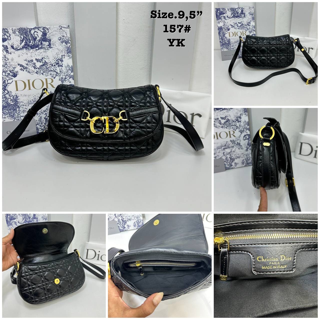 DIOR Small CD Besace Bag / Leather / Oblique Jacquard กระเป๋าสะพายดีไซส์ย้อนยุค โดดเด่นด้วยรูปลักษณ์ร่วมสมัย สง่างามเหนือกาลเวลา เกรดไฮเอน 1:1