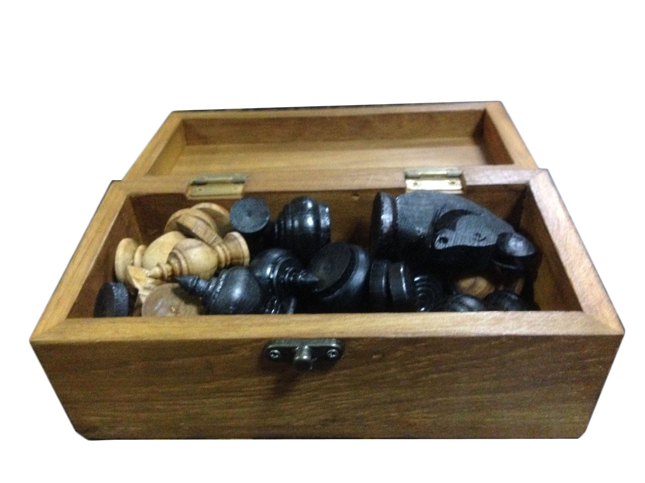 ชุดหมากรุกไทยกระดานไม้สักแบบมาตรฐานพร้อมตัวหมากและกล่อง