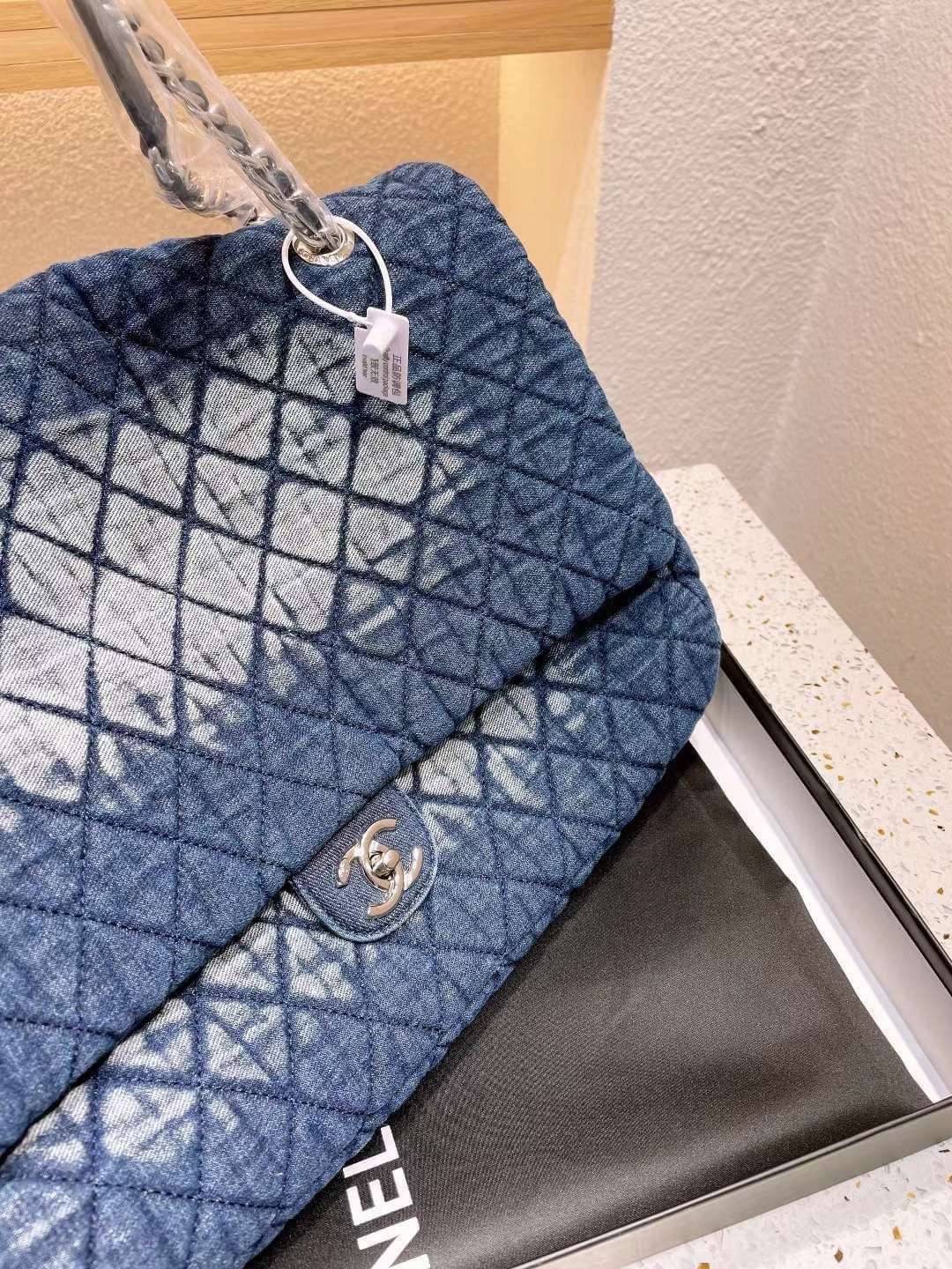 CHANEL Large Denim Flap Bag พร้อมส่ง 2 สี 16"