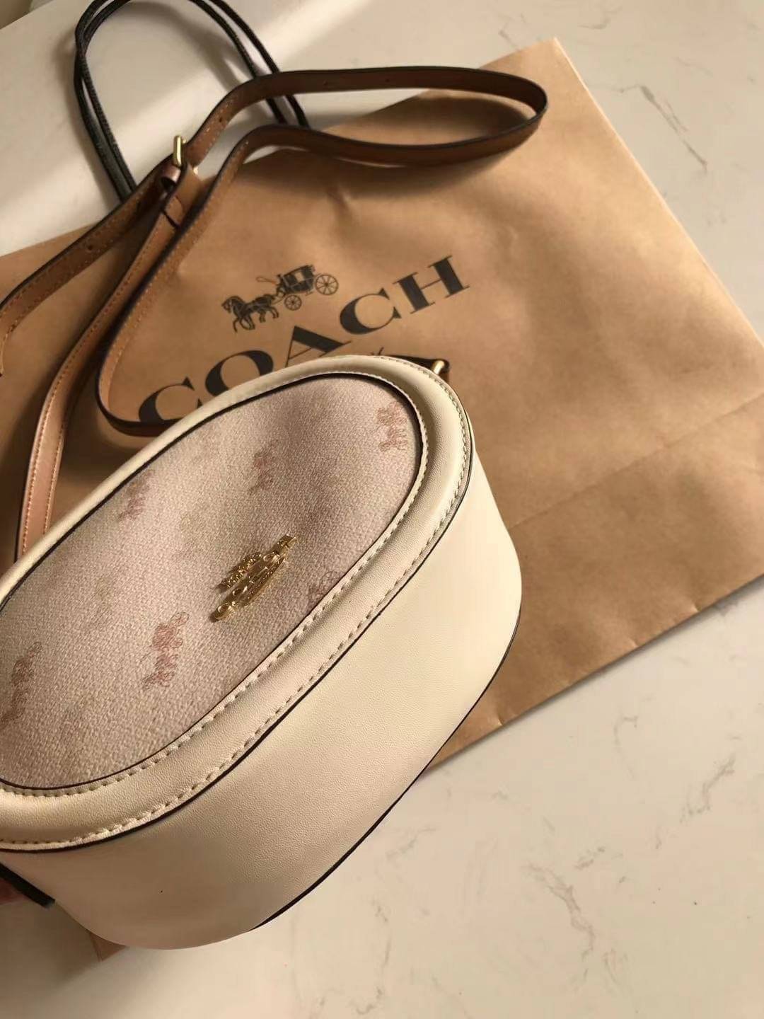 COACH C4057 CAMERA BAG WITH HORSE AND CARRIAGE DOT PRINT (IMM6H)