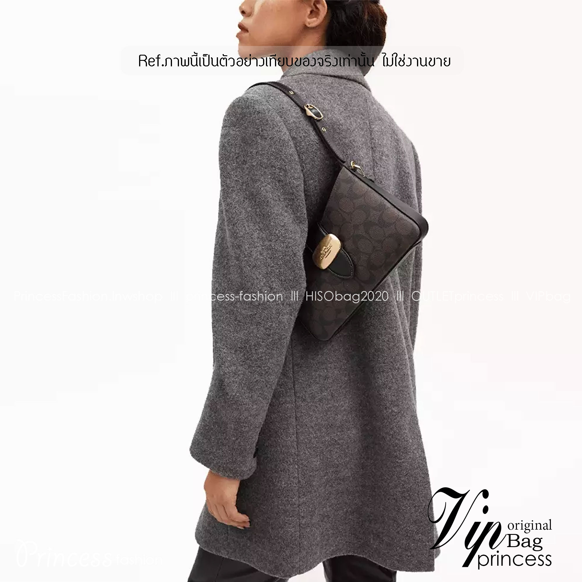 COACH ELIZA SHOULDER BAG IN SIGNATURE CANVAS CR532 / CR533 กระเป๋าสะพายไหล่ทรงโฮโบสุดหรู ดีไซน์โลโก้แบบใหม่สวยเด่น เกรดท็อปออริ เกรดดีสุด สลับแท้ 1:1 ใช้ต่างประเทศได้