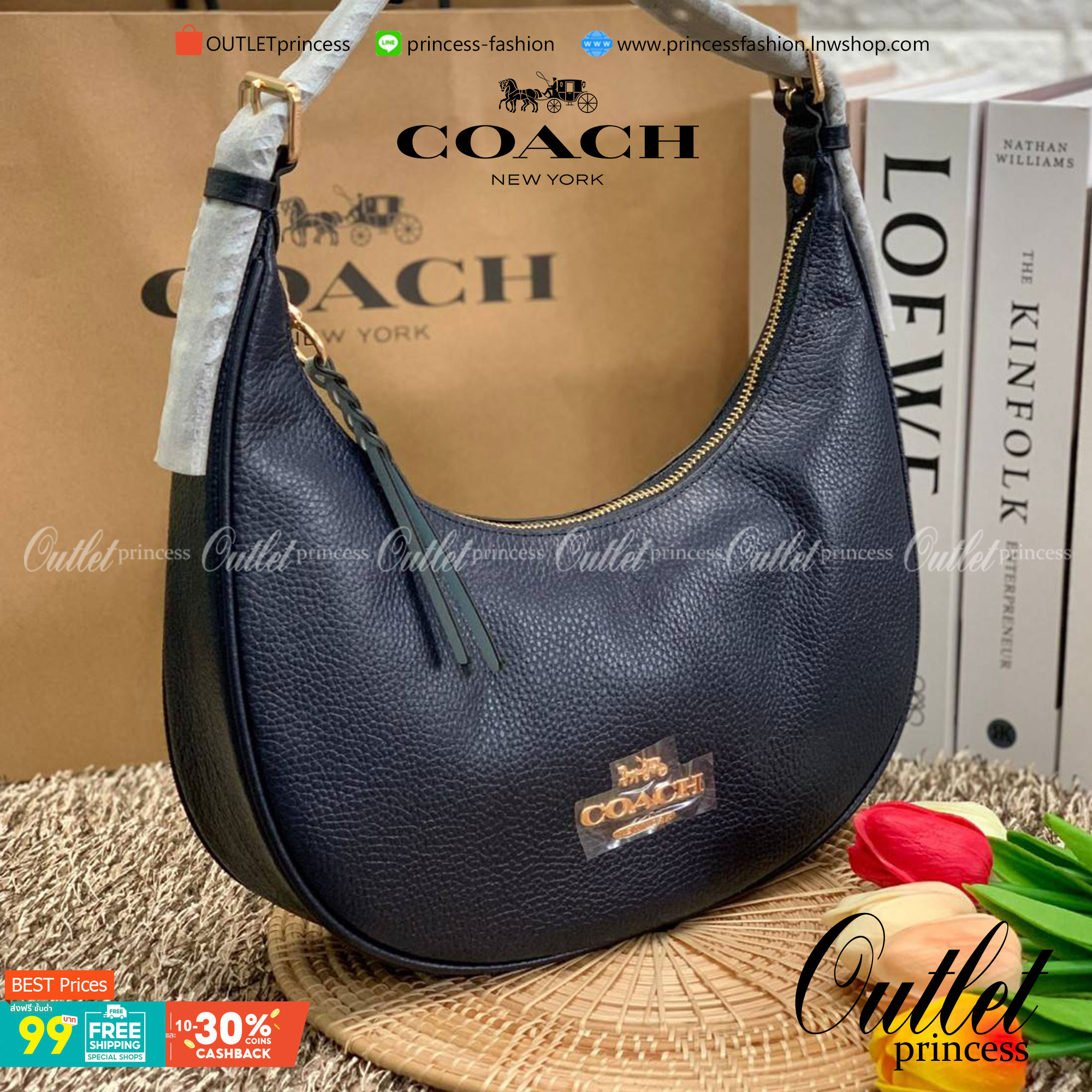 COACH BAILEY HOBO WITH WHIPSTITCH ((C4108//C1322)) พร้อมส่งที่ไทย!! สวยจริงไม่จกตาแน่นอนค่าา กระเป๋าทรงโค้ง ใช้แบบหิ้วหรือคล้องไหล่ก็ดูดี ใช้วัสดุหนังแท้ชั้นดี หนังสวยมากๆค่ะ ด้านหน้าใช้อะไหล่แบรนด์ตัวใหญ่ หรู ดูสะดุดตามีเดียว