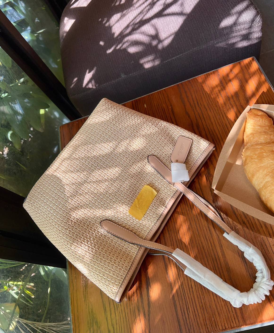 Coach Mini City Tote Bag In Straw And Smooth Leather 9" ((CS616)) กระเป๋าทรงโท้ทงานทอน้ำหนักเบา จุของได้เยอะ เกรดท็อปออริ เกรดดีสุด สลับแท้ 1:1 ใช้ต่างประเทศได้