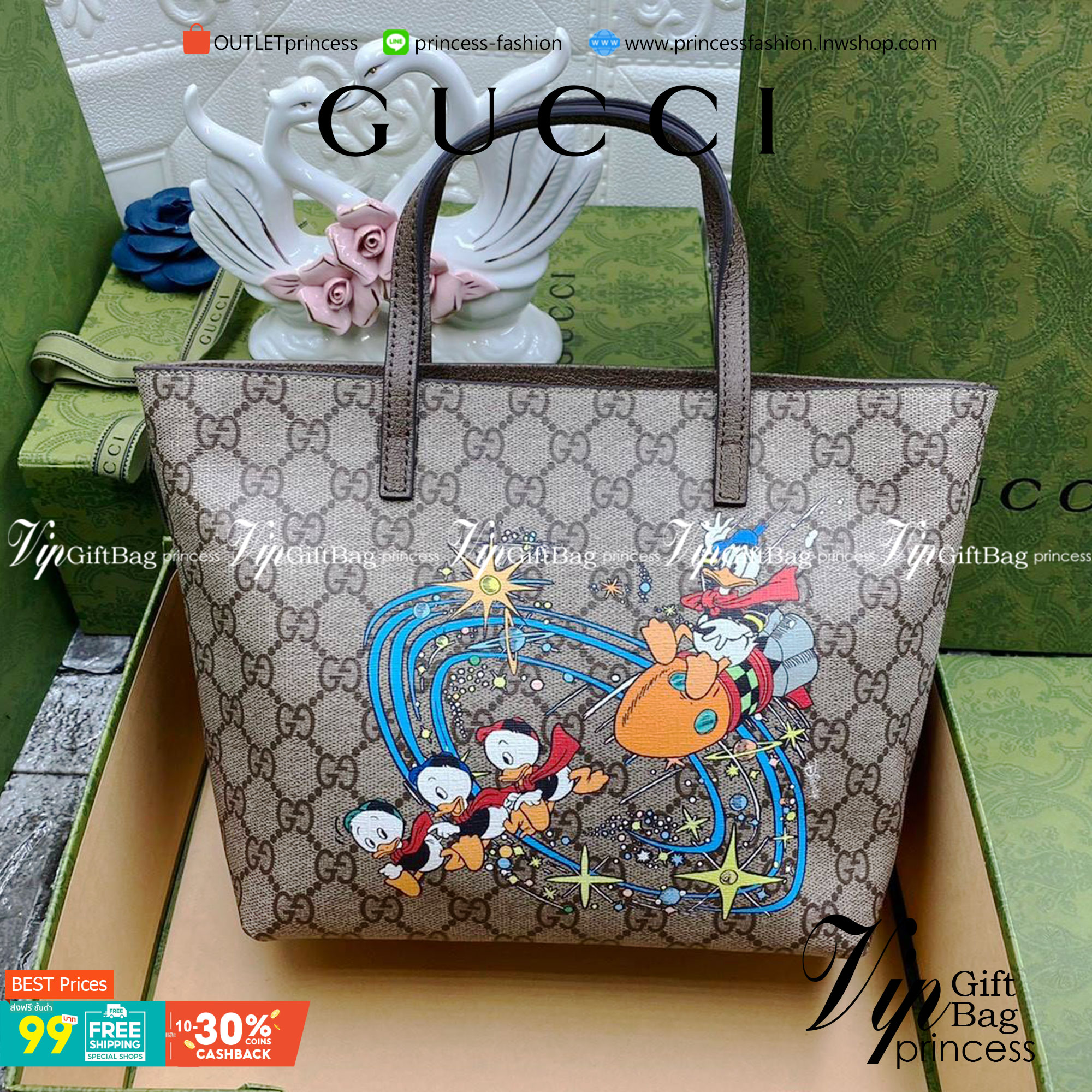 VIP 】Animal-Friendly Gucci Kid Tote Bag งานหนังแท้ทรงตั้งสวย ขนาดกะทัดรัด จุของได้เยอะ ใช้ได้ทั้งเด็กและผู้ใหญ่ น่ารักมากค่ะ **รุ่นขายดีตลอดกาล**