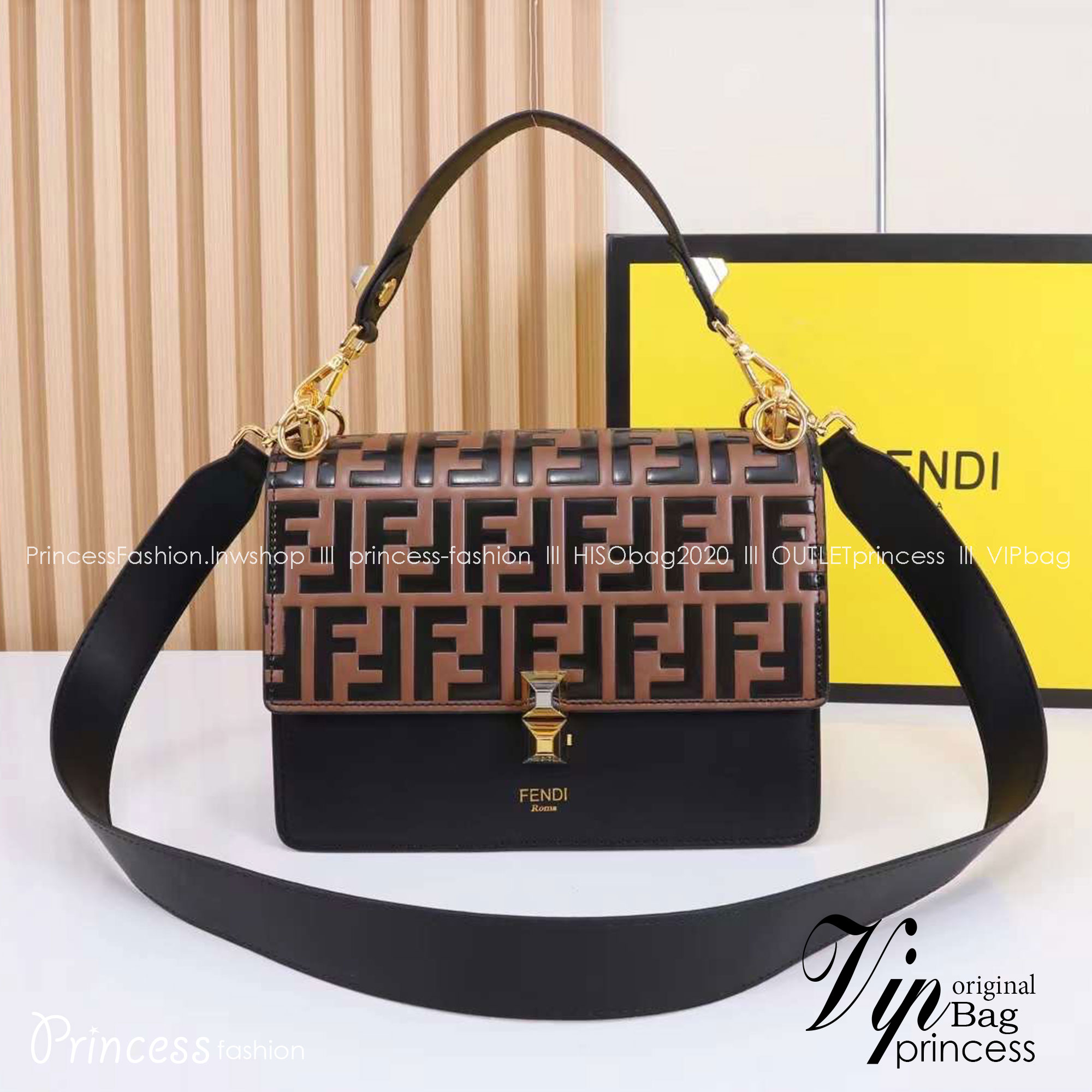 พร้อมส่ง 3 สี FENDI Kan I leather bag กระเป๋าสะพาย 🧡 เกรดออริจินอล 1:1 สลับแท้ ใช้งานต่างประเทศได้ ภาพถ่ายจากงานขายจริง