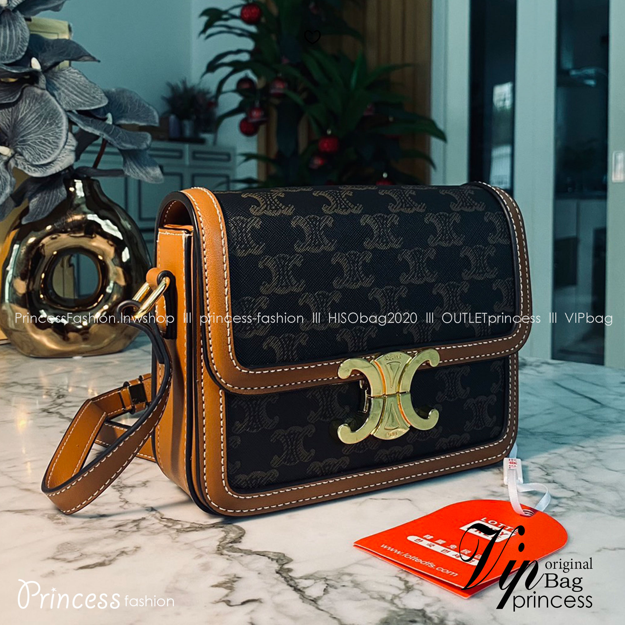 CELINE Teen Triomphe Bag 20cm กระเป๋าสะพายรุ่นยอดนิยม งานสวยอยู่ทรง ไม่มีไม่ได้เลยกับไอเท็มสุดคลาสสิค เนเชอรัลโทน ดูดี ดูแพง -- รับตัวแทนกระเป๋า