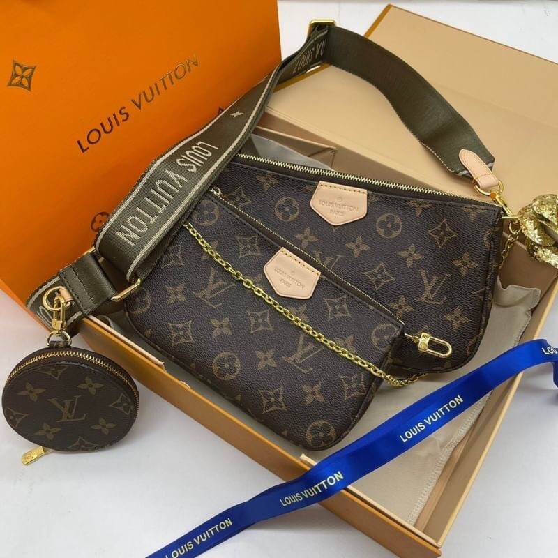 VIP GIFT 】LOUIS VUITTON MULTI-POCHETTE ACCESSOIRES Monogram พร้อมส่งที่ไทย 3 สีคลาสสิค