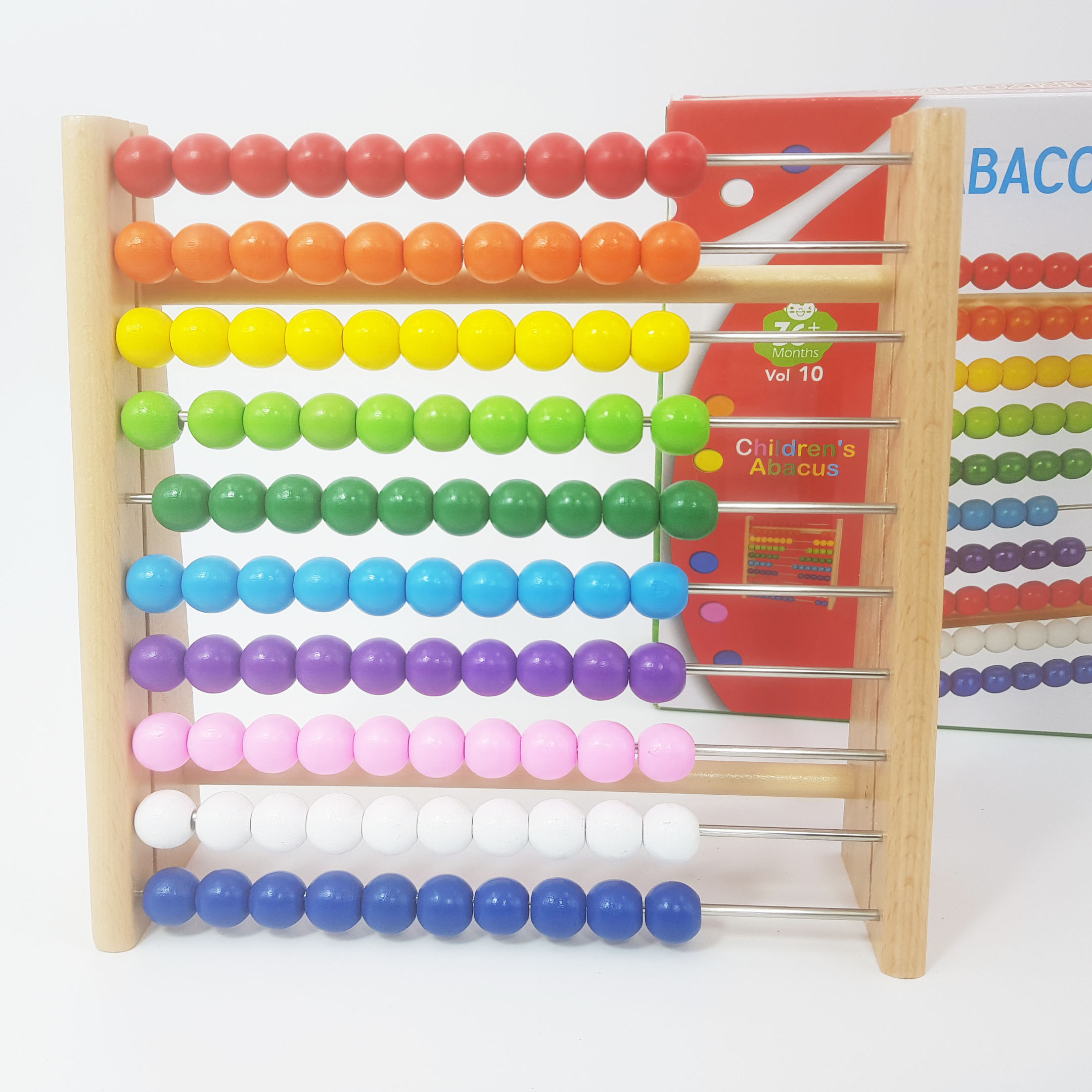 ลูกคิด10หลักแนวตั้งขาตั้งไม้