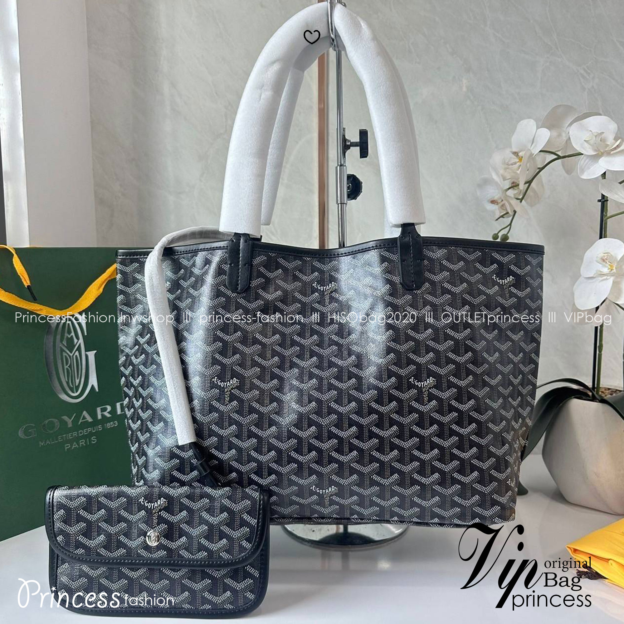 พร้อมส่ง 5 สี PM GOYARD ANJOU PM REVERSIBLE TOTE BAG / Goyard tote bag กระเป๋าทรงโท้ทใบใหญ่ เกรดไฮเอน 1:1 ใช้งานต่างประเทศได้ ภาพถ่ายจากงานขายจริง