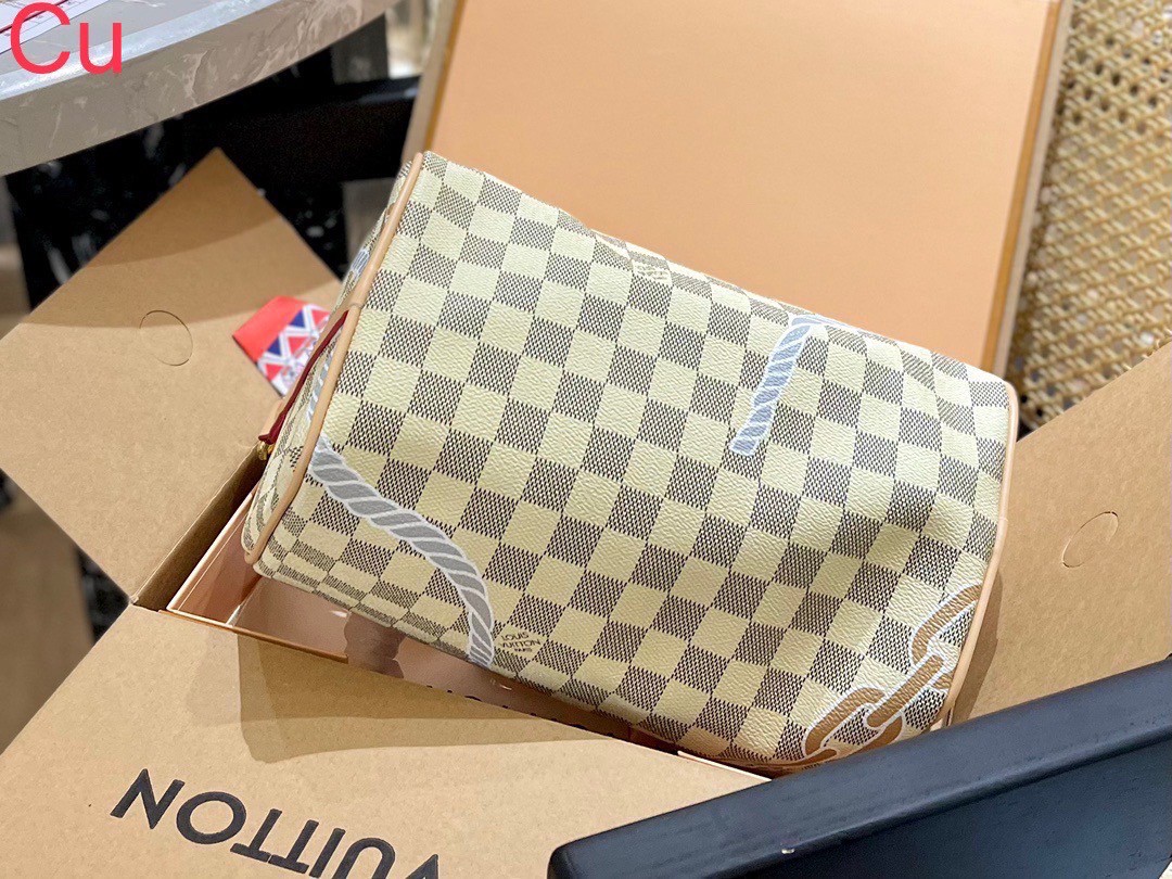 LV Speedy Bandouliere 25 Damier Azur Canvas - Handbags Spring Collection – Nautical กระเป๋าทรงหมอน รุ่นท็อปฮิต กับดีไซน์ใหม่ต้อนรับฤดูร้อน