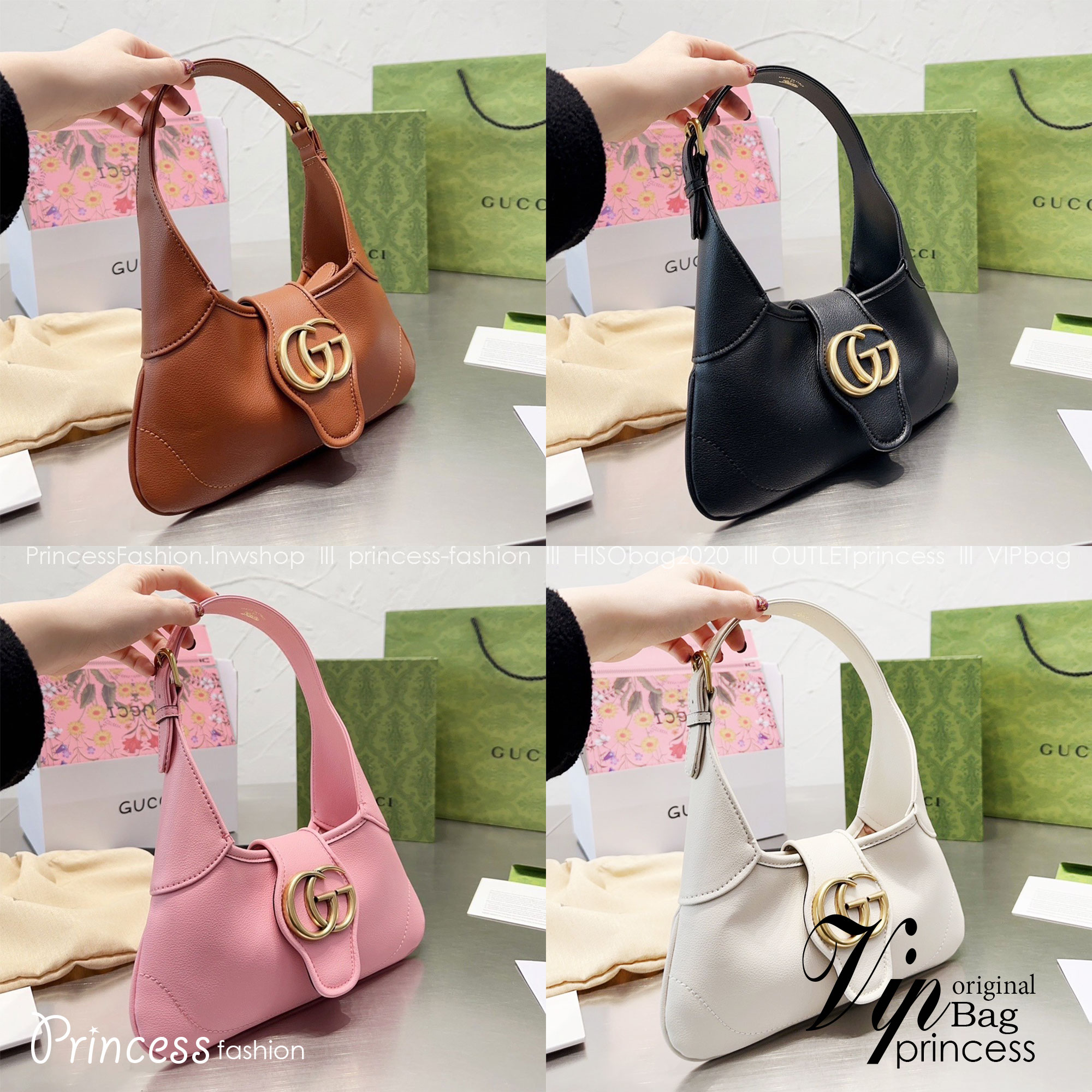 GUCCI Aphrodite small shoulder bag / GG shoulder bag / GUCCI BAG พร้อมส่ง 4 สี กระเป๋าสะพายไหล่ โดดเด่นด้วยโลโก้ใหญ่อะไหล่ทอง งานหนังเต็มใบ ผสานดีไซน์ของความคลาสสิคได้อย่างลงตัว