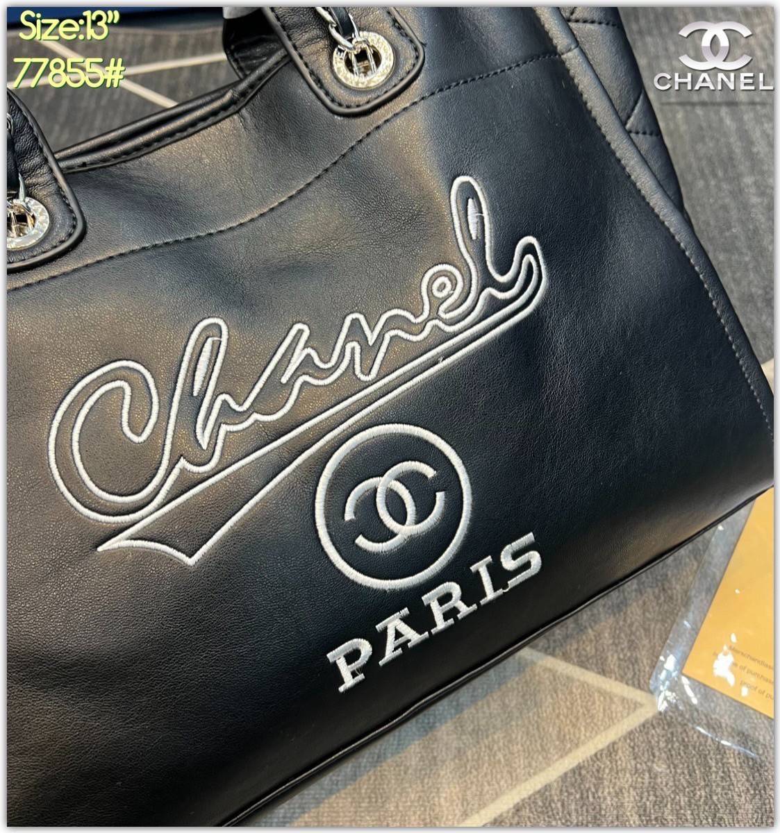 CHANEL shopping bag / Chanel Tote Bag งานหนังทั้งใบ หน้าปักโลโก้ Chanel Paris สวยคลาสสิก ใช้งานได้หลายโอกาส ภายในโล่งกว้าง จุของได้เยอะ พร้อมส่งที่ไทย ภาพถ่ายจากงานขายจริง ใช้งานต่างประเทศได้