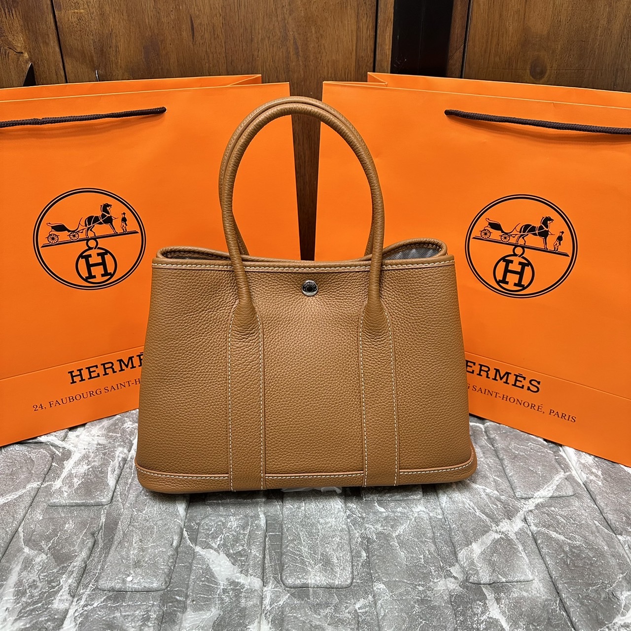HERMES Garden Party 30 bag กระเป๋าทรงโท้ทแบรนด์หรู เอกลักษณ์ของความสง่างาม เกรดออริ สลับแท้ 1:1 ใช้งานต่างประเทศได้