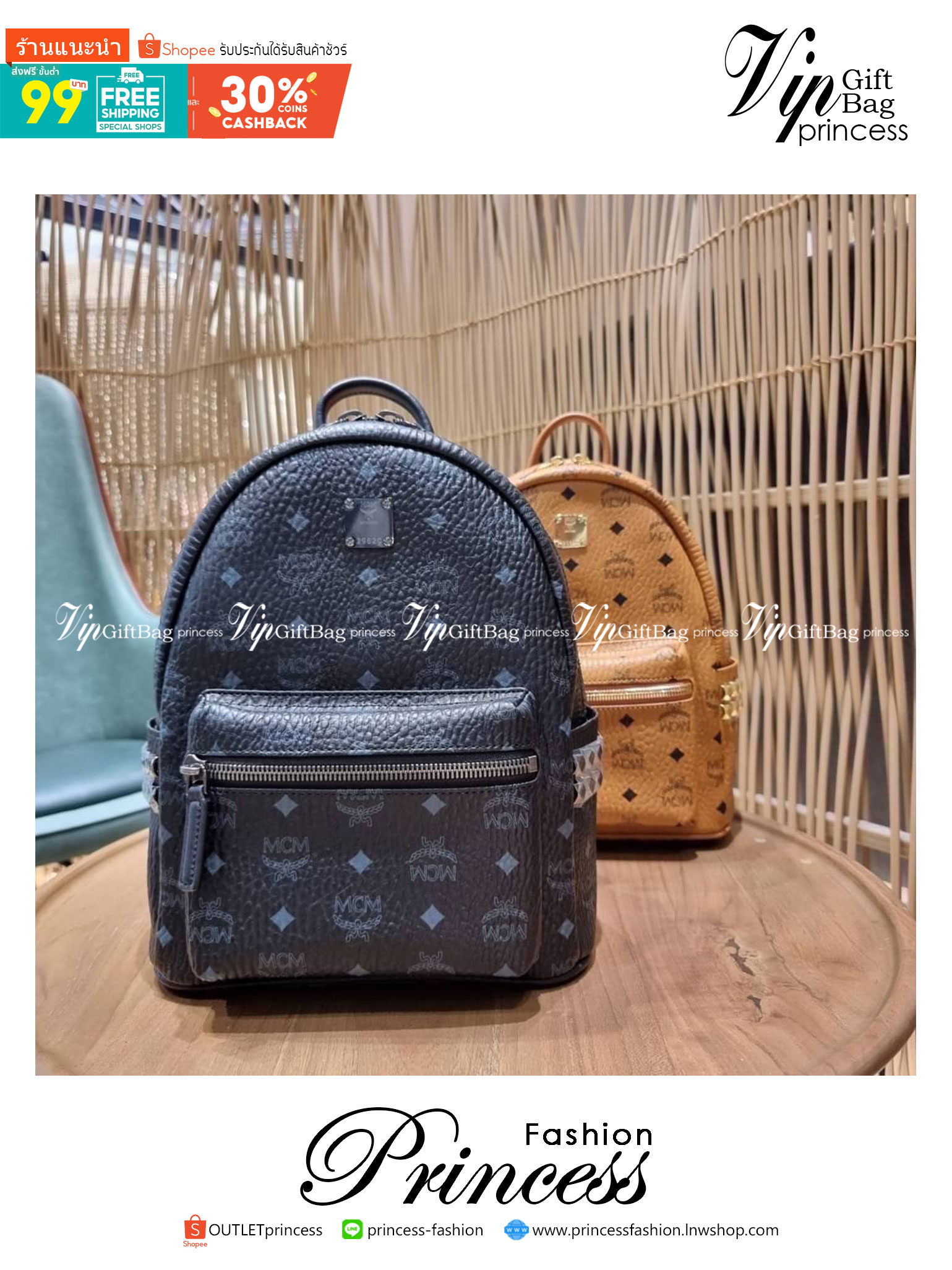 SMALL M.C.M STARK STUDS SMALL BACKPACK IN VISETOS Best seller Unisex backpack กระเป๋าเป้ดีไซน์เอกลักษณ์ รุ่นขายดี ใช้ได้ทั้งหนุ่มๆและสาวๆ ตกแต่งหมุดอะไหล่สี gun metal เรียบหรู วัสดุหนังแคนวาสคุณภาพดี เปิด-ปิดด้วยซิป ภายในโล่งกว้าง จุของได้เยอะ สายสะพายสาม