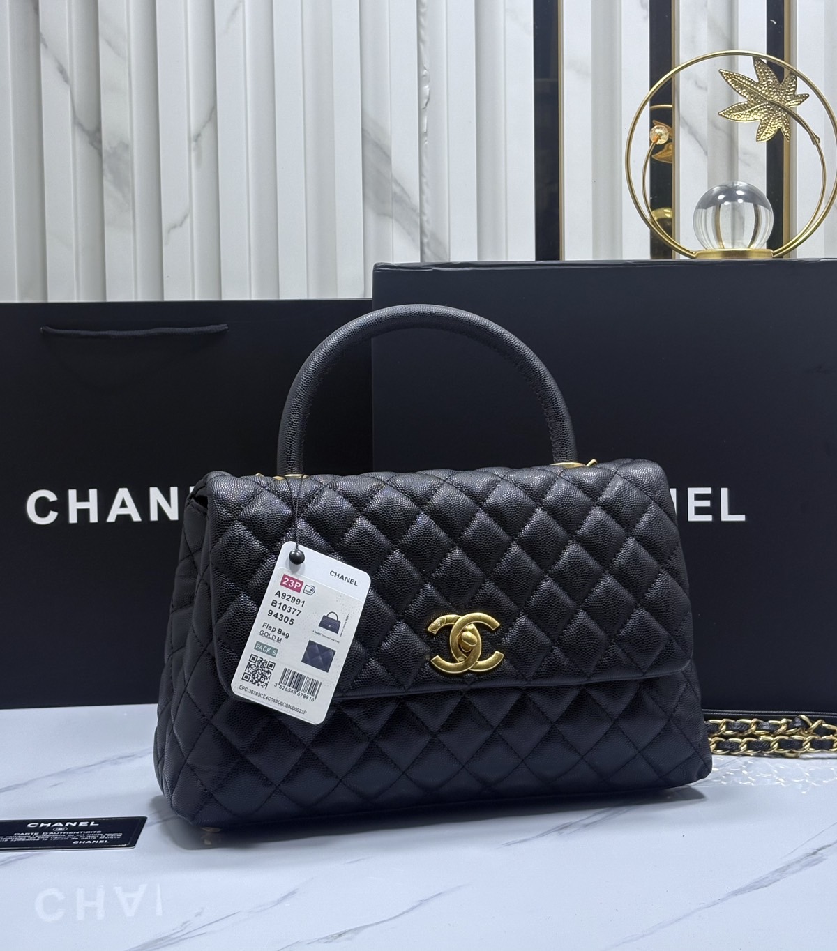 ORI หนังแท้ | Chanel Coco Top Handle Bag Medium 30cm กระเป๋าสะพายสุดคลาสสิค สวยหรูดูแพงเป็นอมตะ