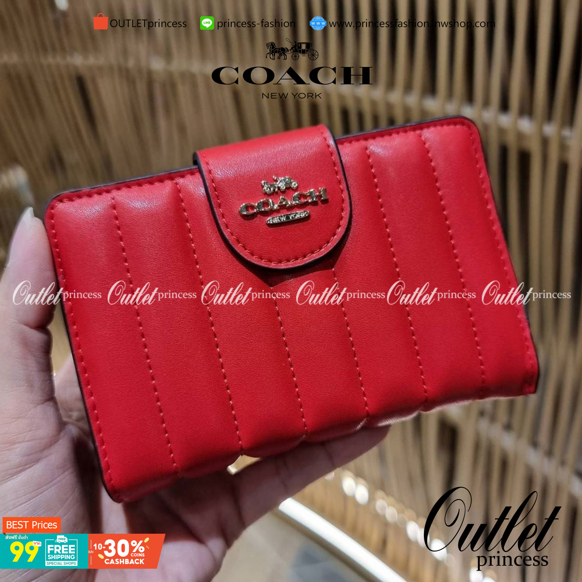 COACH C3454 MEDIUM CORNER ZIP WALLET ความหรูที่ซื้อได้!! กระเป๋าสตางค์ดีไซน์ใหม่ล่าสุด ออกแบบมาหรูดูดี ดีเทลลูกเล่นบุหนัง nappa นิ่มขึ้นเงาสวยมากๆ เปิด-ปิดใช้งานง่าย มีช่องซิปแยก มีช่องใส่บัตร ใส่ธนบัตรได้ทุกชนิด สะดวกใช้จริงๆใบนี้ สาวๆได้ไปใช้แล้วไม่อยาก