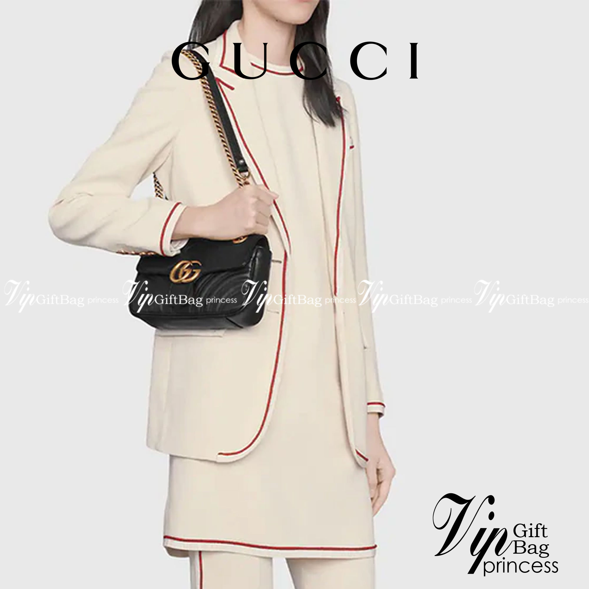 หนังแท้ GUCCI GG Marmont small matelassé shoulder bag 26cm ภาพสินค้าถ่ายจากงานขายจริง ใช้งานต่างประเทศได้ค่ะ