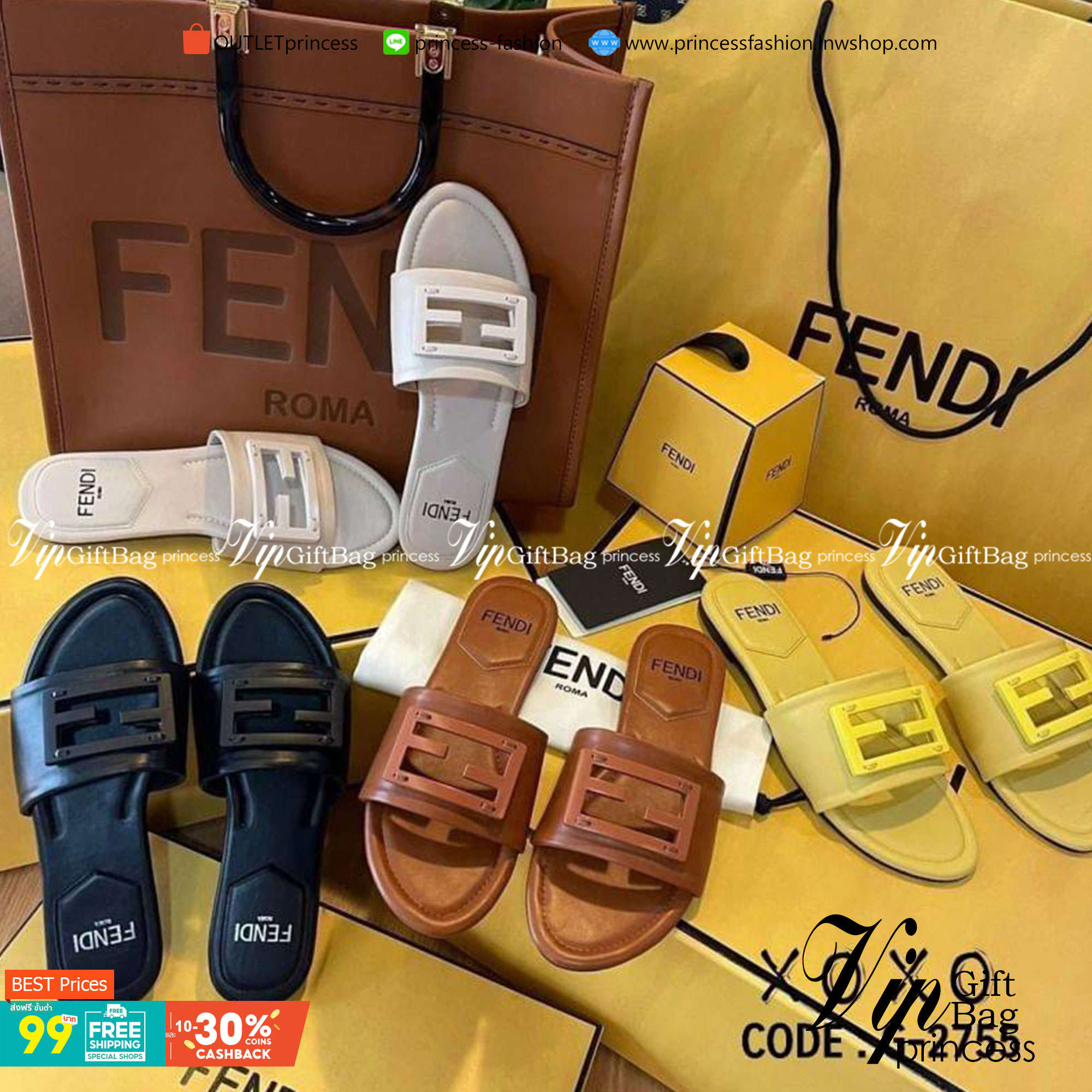 Fendi Sandals แตะฉลุโลโก้ งานชนช้อป งานจริงสวยมาก แอดมินบอกเลยต้องมี แมทส์ชุดง่าย น้ำกนักเบา