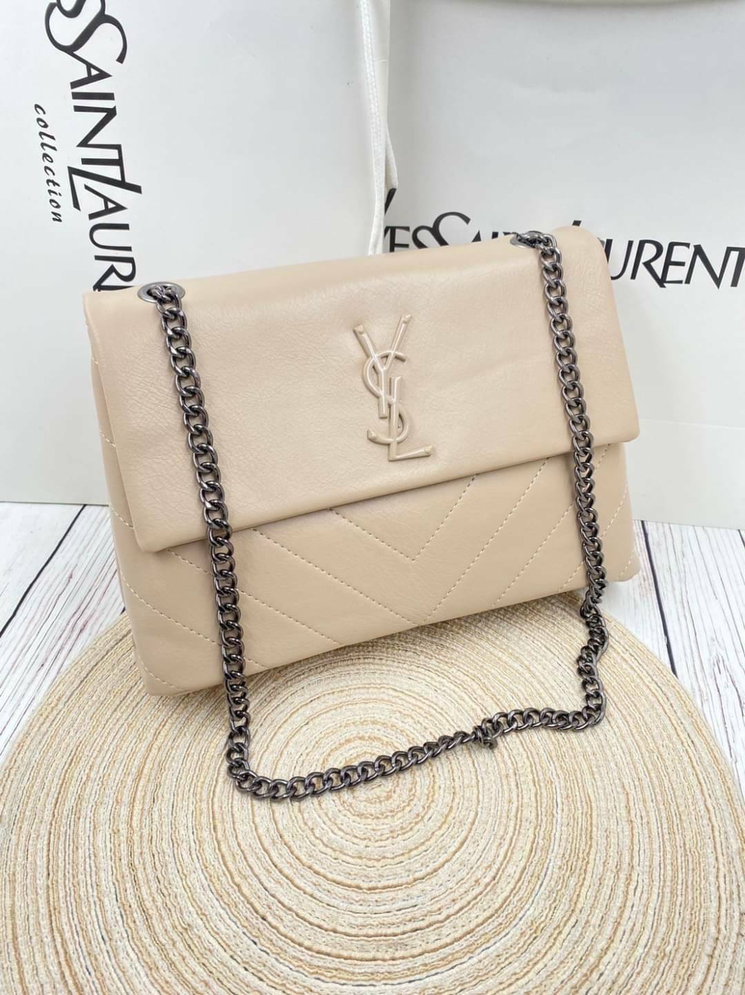 VIP 🥂 YVES SAINT LAURENT Large Sunset Shoulder Bag / YSL Shoulder Bag 11" ภาพสินค้าถ่ายจากงานขายจริง พร้อมส่งที่ไทย