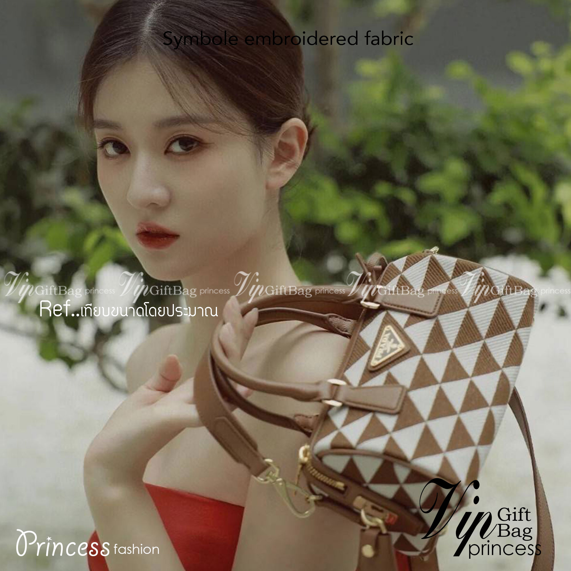 Prada Symbole Embroidered Fabric Top-handle Bag พร้อมส่งรุ่นใหม่ มาแรง จากแบรนด์ Prada กับทรง หมอนอยู่ทรงสวย สาวๆห้าม