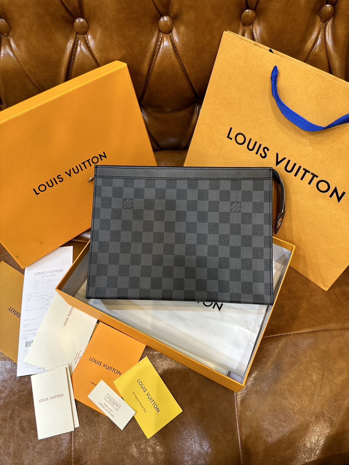 LV Pochette Voyage MM / LV Clutch กระเป๋าถือทรงคลัช ทรงพอช เกรดออริ สลับแท้ 1:1 ใช้ต่างประเทศได้ ใช้ได้ทั้งชายหญิง