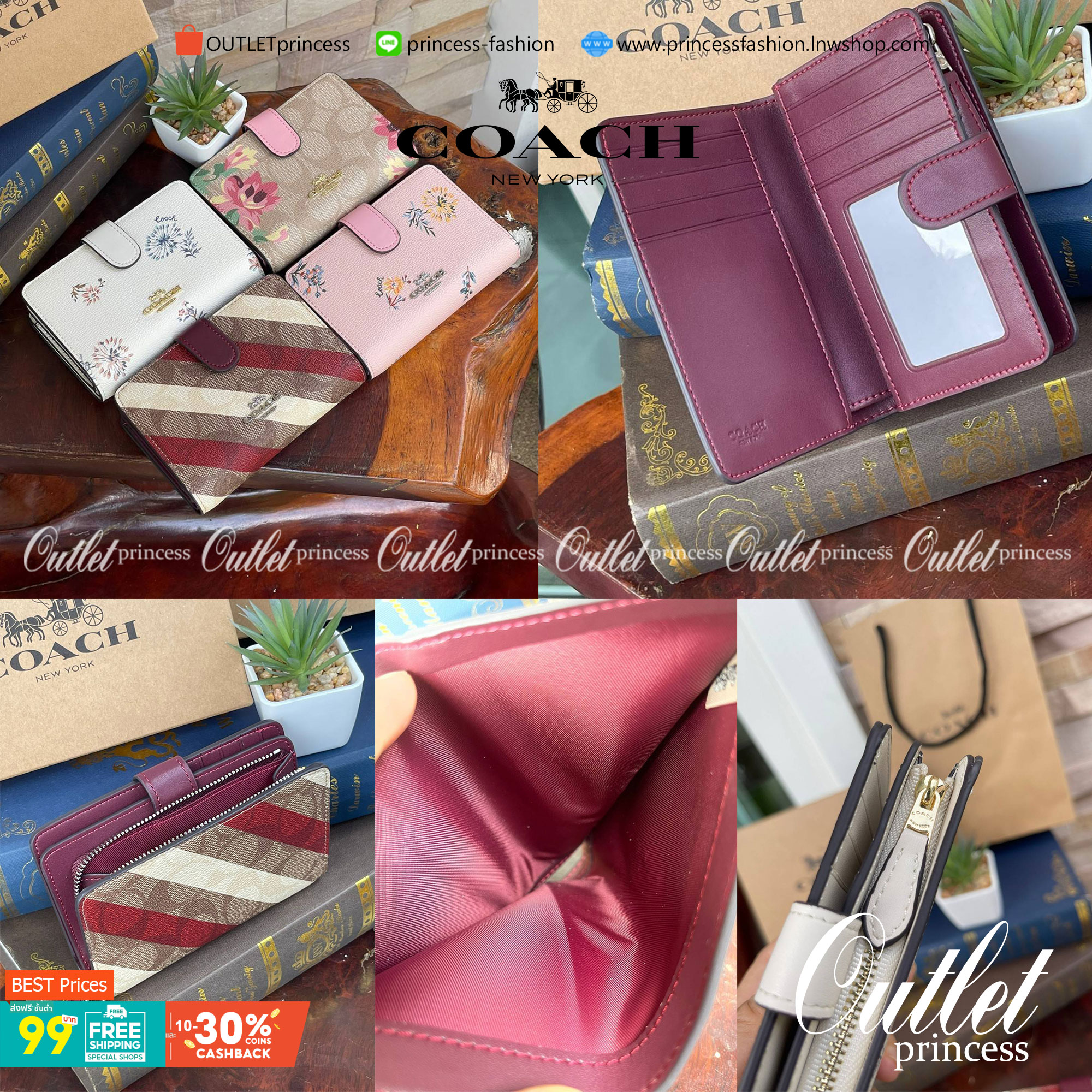 COACH MEDIUM CORNER ZIP WALLET IN SIGNATURE CANVAS กระเป๋าสตางค์ขนาดกลางที่ถือว่าเป็นไอเทม Must Have ของทุกเพศทุกวัยที่ต้องพกติดตัวไว้ตลอดเวลา เพราะนอกจากจะช่วยจัดเก็บเงิน บัตรประชาชน บัตรเครดิตและต่าง ๆ ให้เป็นระเบียบเรียบร้อยยังต้องคำนึงถึงประโยชน์ใช้สอ