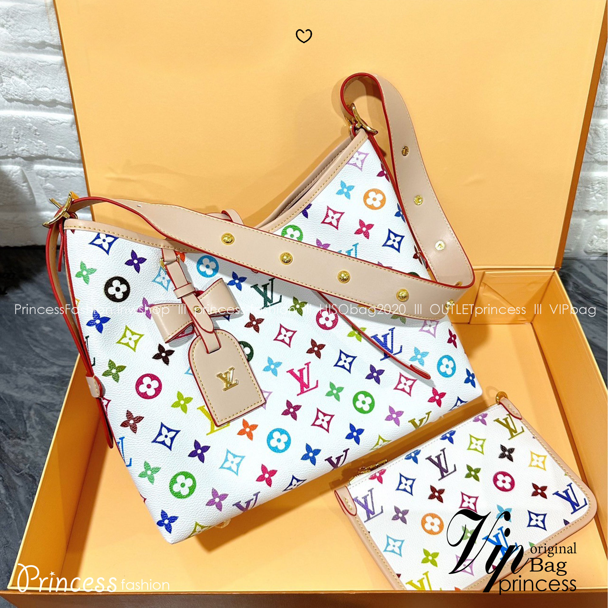 LV x TM CarryAll PM bag Multicolor Monogram Canvas กระเป๋าสะพายไหล่ทรงสวย รุ่นลิมิเต็ดสุดคลาสสิก แต่งแต้มดีเทลเปี่ยมชีวิตชีวา แคนวาสโทนสีสดใสดีไซน์ใหม่จากพาเลตต์สีเอกลักษณ์