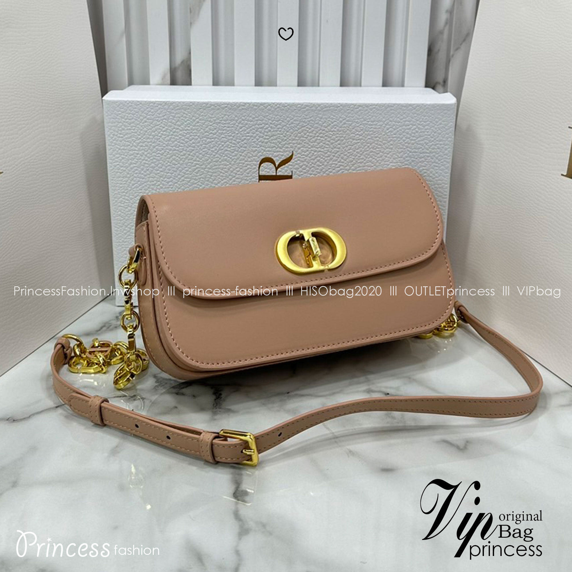 DIOR 30 Montaigne Avenue Bag Box Leather Bag กระเป๋าสะพายรูปดีไซน์สุดคลาสสิกและสง่างาม หรูหราตามเอกลักษณ์แบรนด์ เกรดท็อปไฮเอน 1:1 ใช้งานต่างประเทศได้