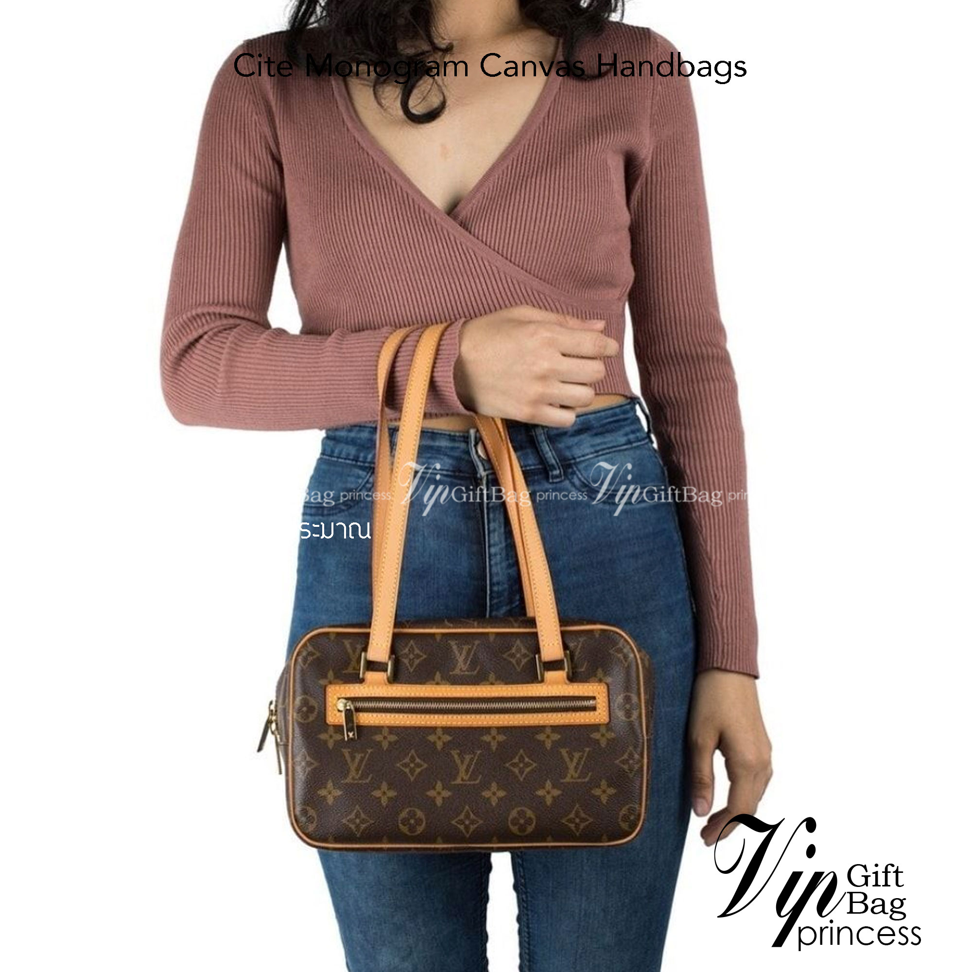 LV Cite Monogram Canvas Handbags เกรดออริจินอล ภาพถ่ายจากงานขายจริง ใช้งานต่างประเทศได้