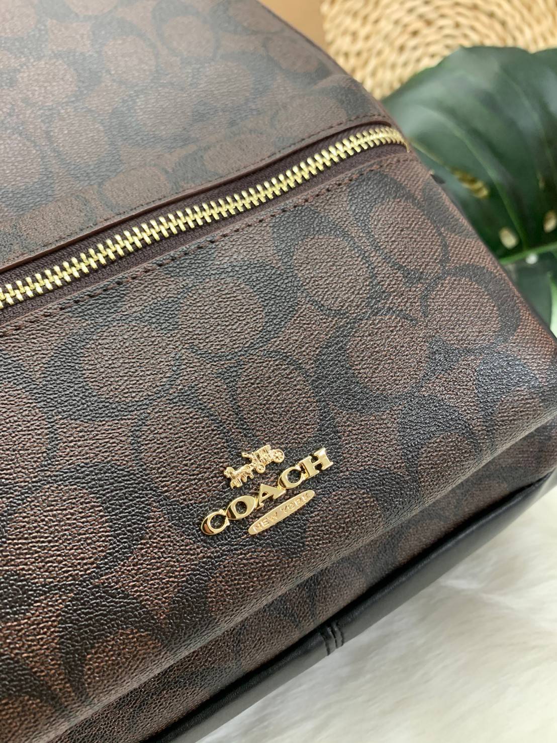 OUTLET 】COACH MEDIUM CHARLIE BACKPACK IN SIGNATURE ((32200)) พร้อมส่งที่ไทยอีกครั้งค่ะ! กระเป๋าสะพายหลังขนาดกลาง หนังแท้+ไนล่อน ด้านหน้ามีช่องซิปให้หนึ่งช่อง;เปิดปิดช่องหลักแบบซิปคู่ ภายในกว้างใส่สัมภาระได้จุนะคะ พร้อมช่องซิปให้อีกช่องค่ะ;สายสะพายสามารถเล