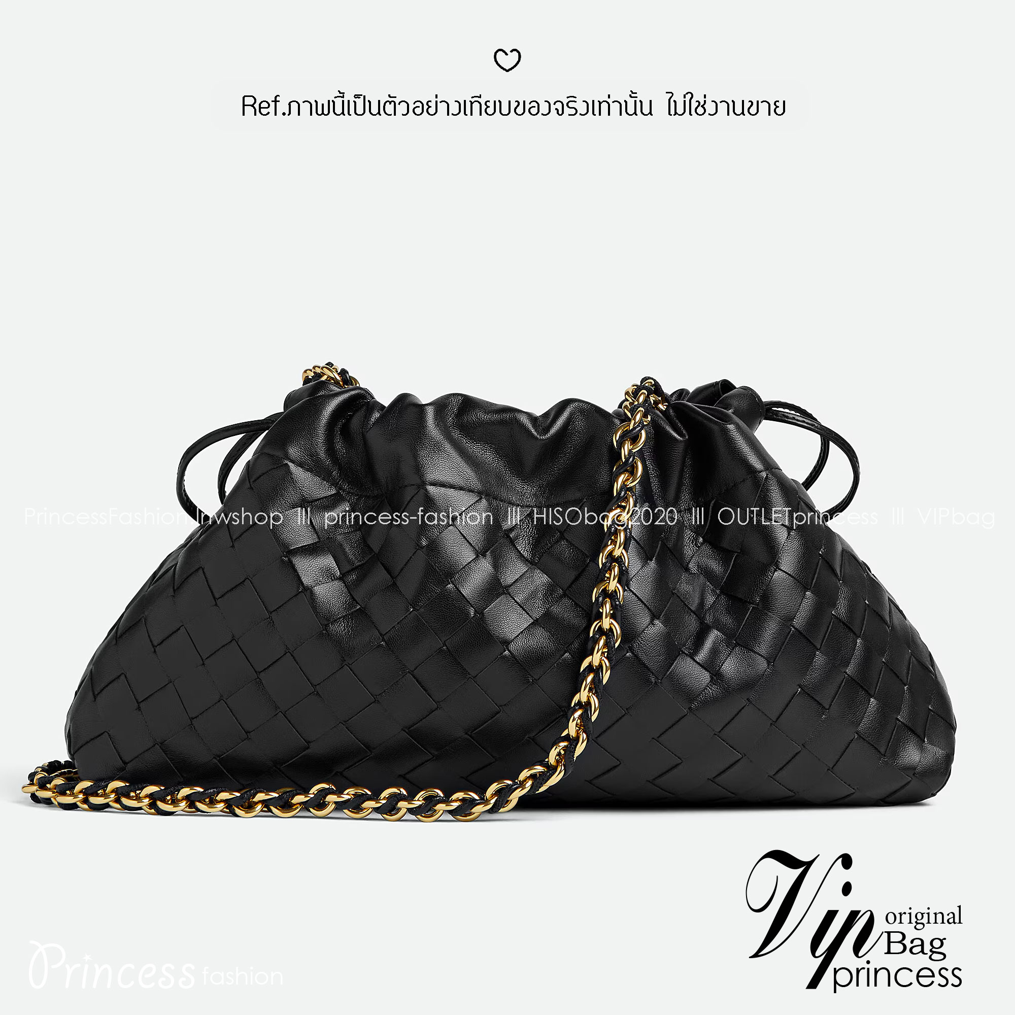 ORI หนังแท้ | Bottega Veneta Dustbag Notte Bag / Bottega Hobo Bag กระเป๋าสะพายดีไซน์สานเป็นเอกลักษณ์ เรียบง่ายไฮคลาส เชือกผูก พร้อมสายสะพายโซ่