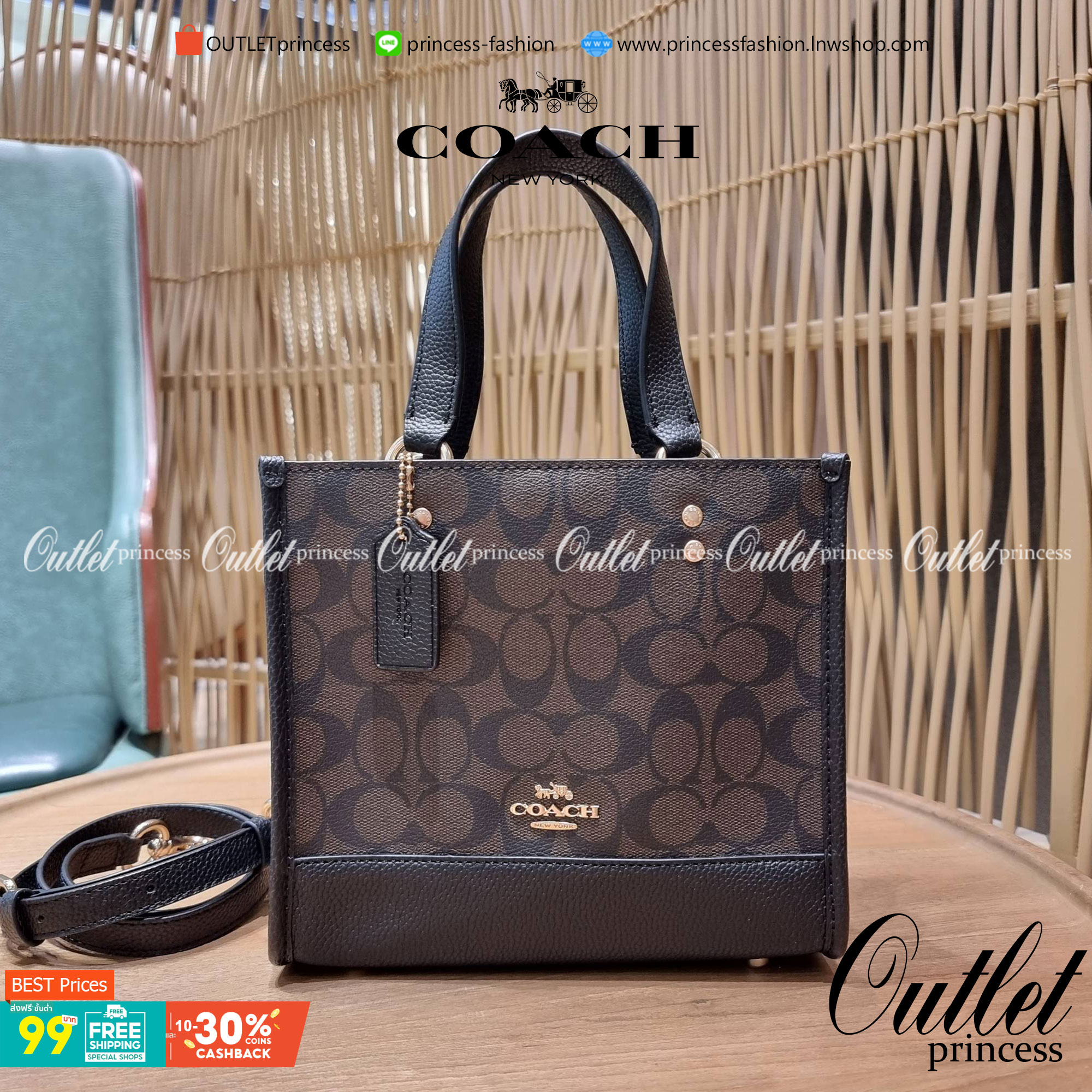 OUTLET 】COACH C5122 DEMPSEY TOTE 22 IN SIGNATURE CANVAS แรงดี กระหน่ำยอดสั่งซื้อมากจ้าแม่!! กระเป๋าทรงโท้ท 22 ที่ขนาดน่ารักน่าใช้มากๆ สาวๆถูกอกถูกใจกันนับไม่ถ้วน!! ฟังก์ชั่นการใช้งานสะดวกที่สุด มีทั้งสายคล้องในตัว และสายครอสบอดี้ ดีไซน์คลาสสิคเรียบหรู วัส